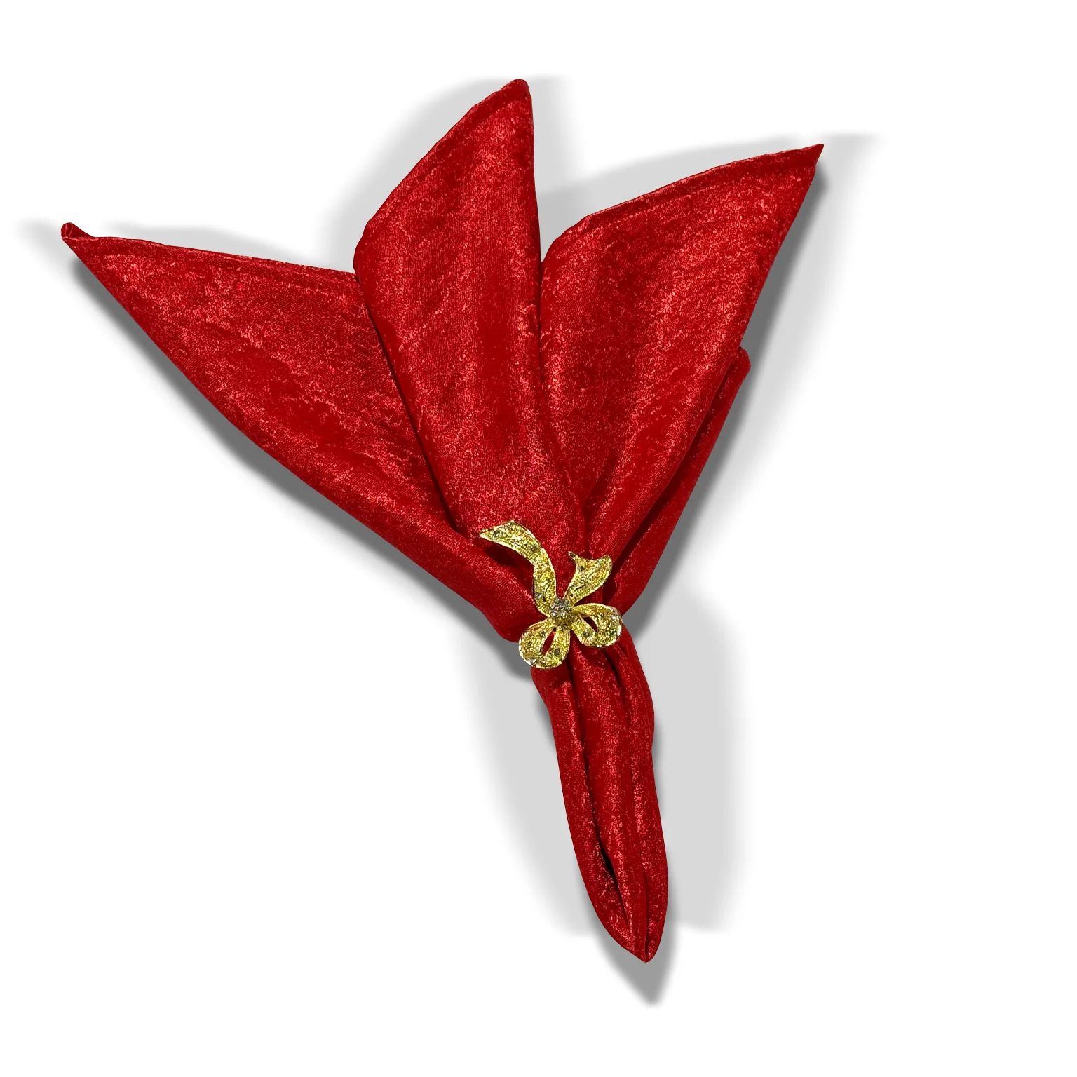 5 pcs/pk Crinkle Shimmer Napkin 20"x20" - Red - Image 2