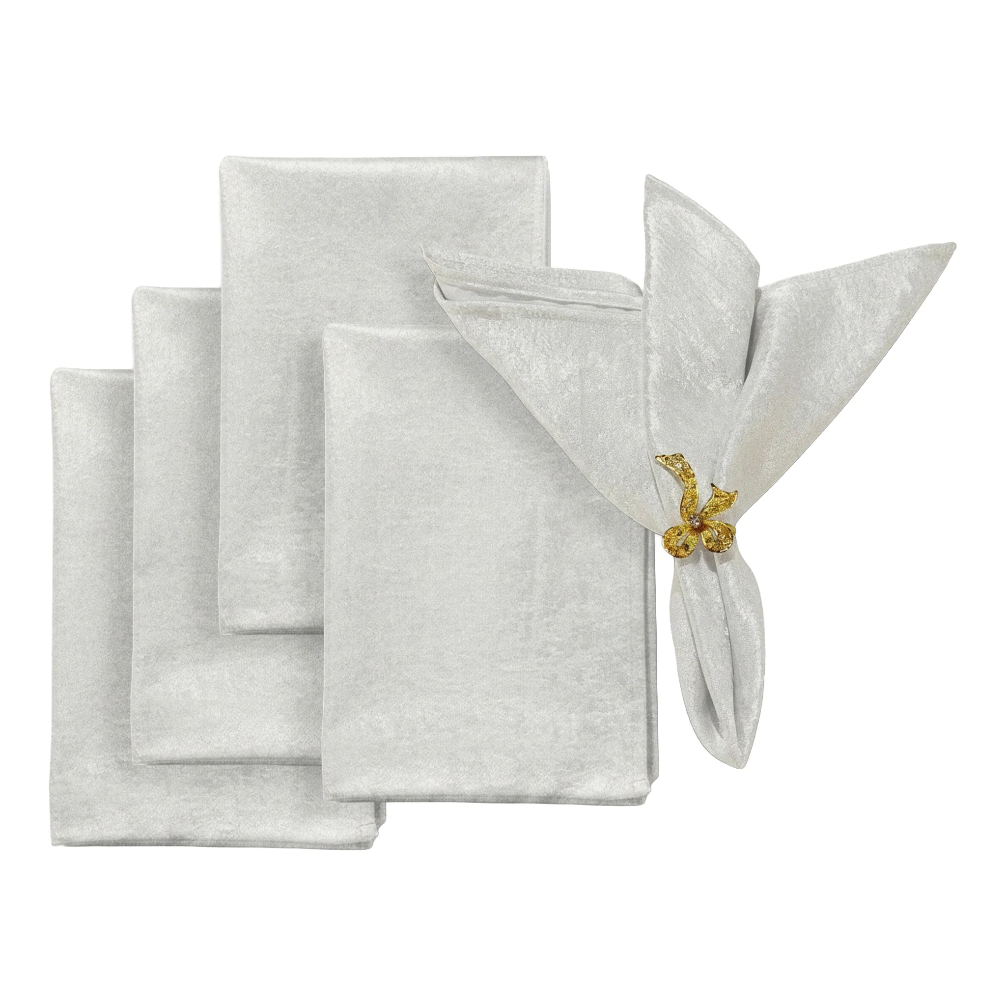 5 pcs/pk Crinkle Shimmer Napkin 20"x20" - Silver