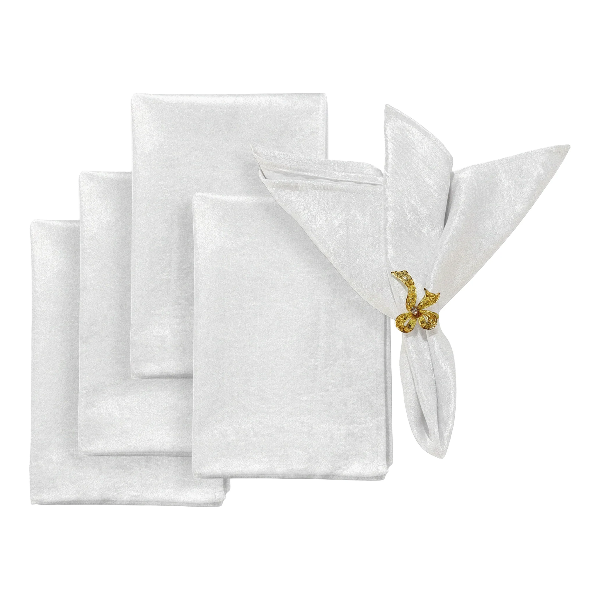 5 pcs/pk Crinkle Shimmer Napkin 20"x20" - White