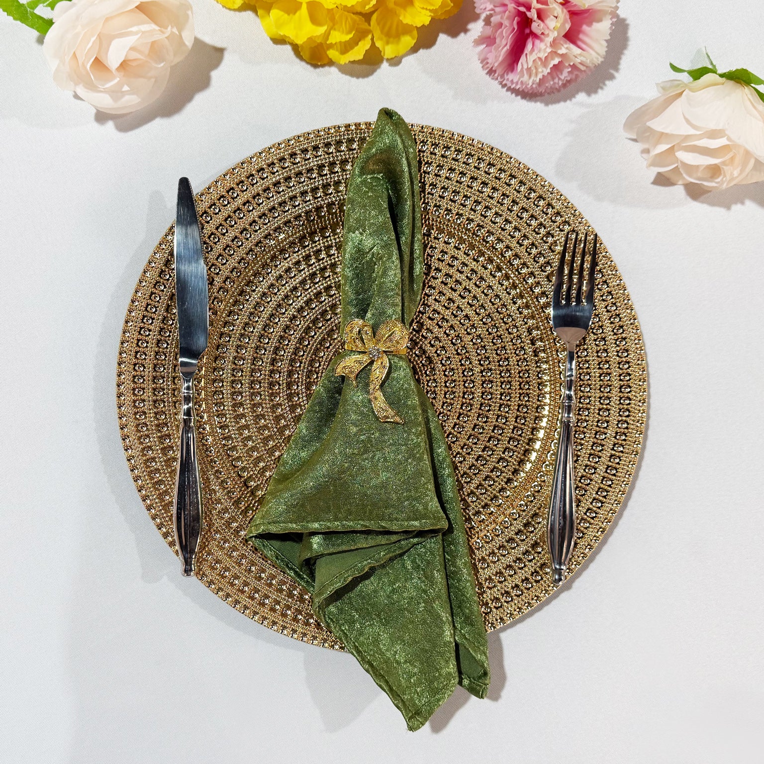 5 pcs/pk Crinkle Shimmer Napkin 20"x20" - Willow Green - Image 3