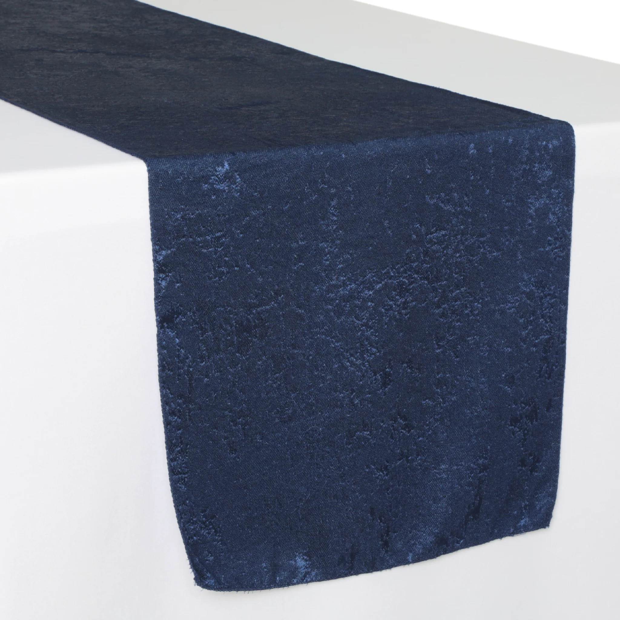 Crinkle Shimmer Table Runner - Navy Blue