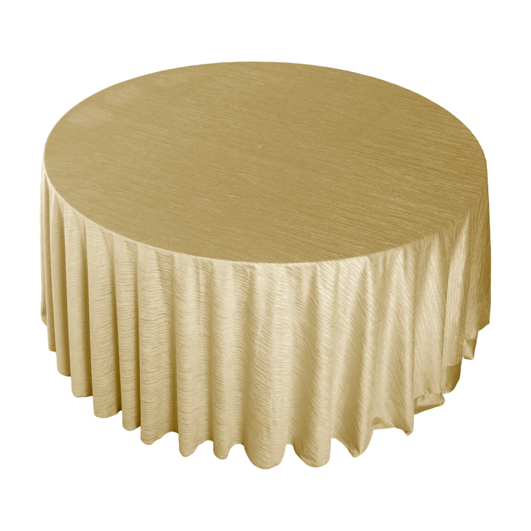 Crinkle Velvet 120" Round Tablecloth - Champagne - Image 6