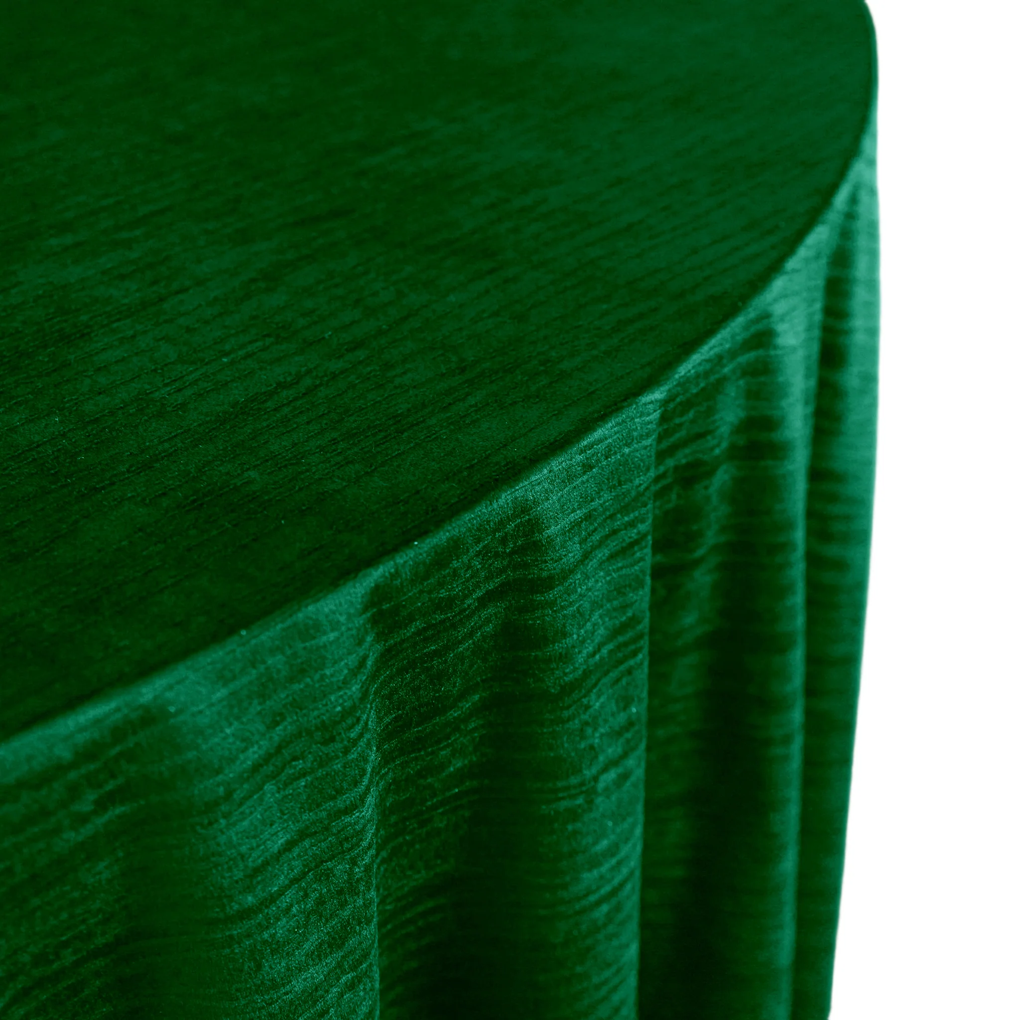 Crinkle Velvet 120" Round Tablecloth - Emerald Green - Image 5
