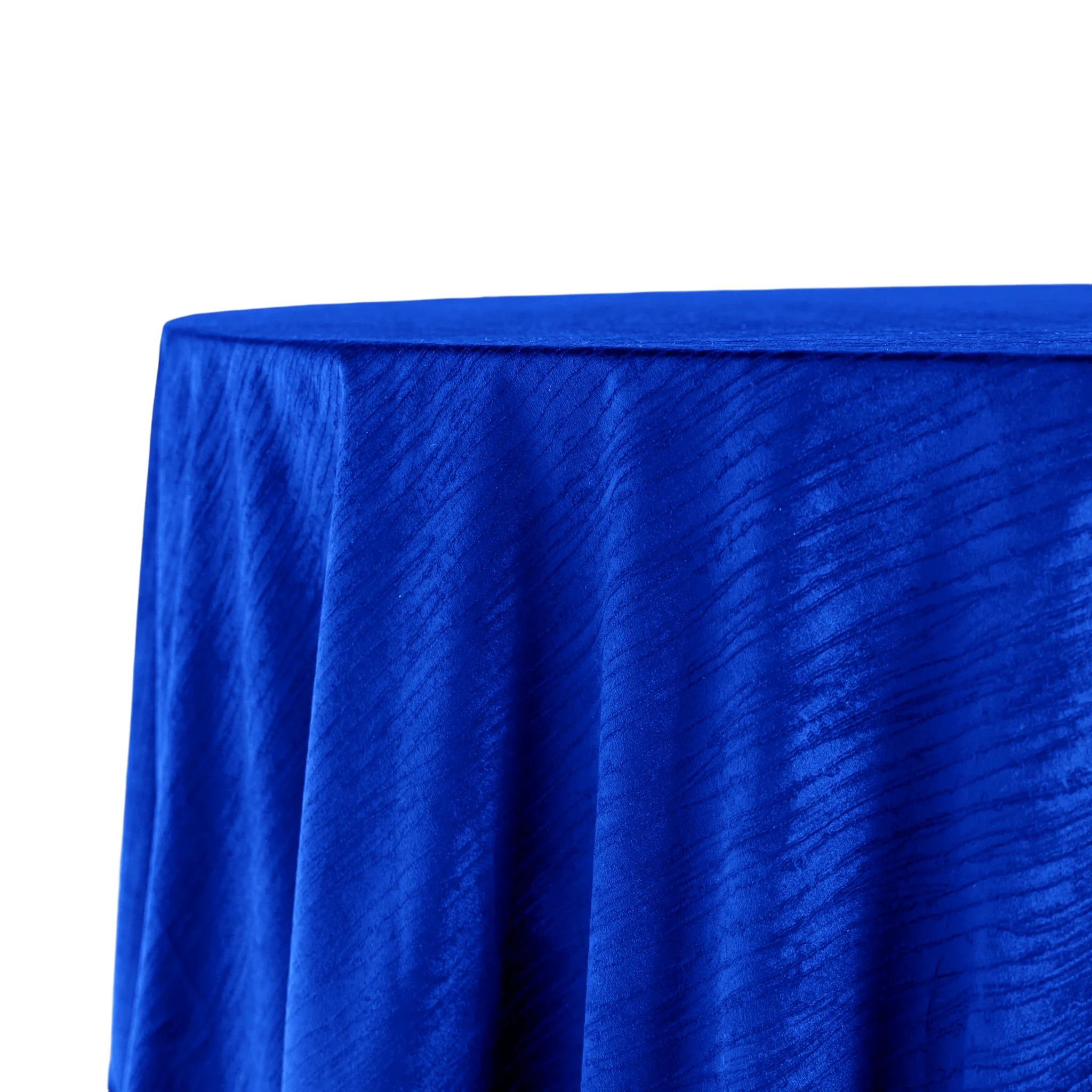 Crinkle Velvet 120" Round Tablecloth - Royal Blue - Image 4