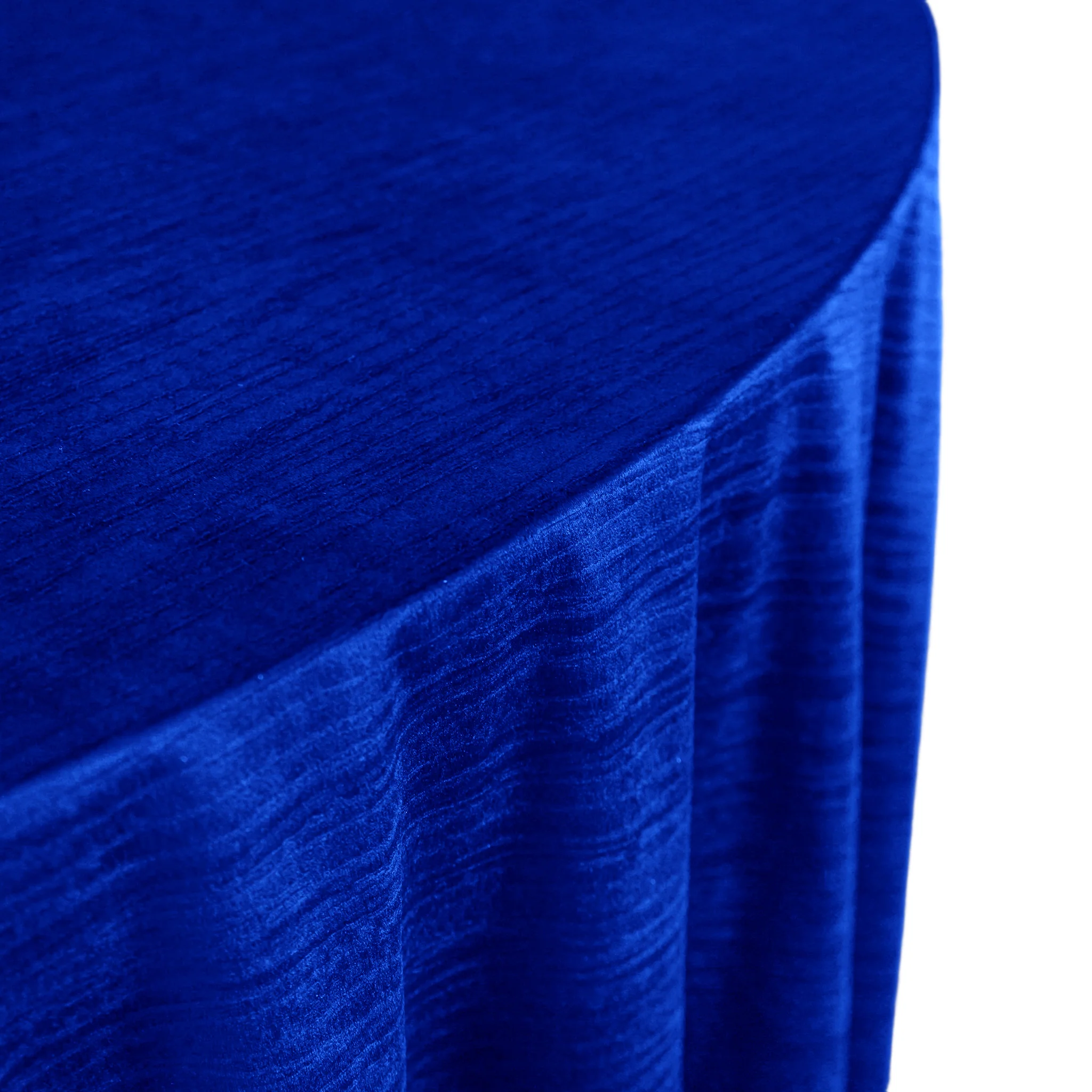 Crinkle Velvet 120" Round Tablecloth - Royal Blue - Image 6