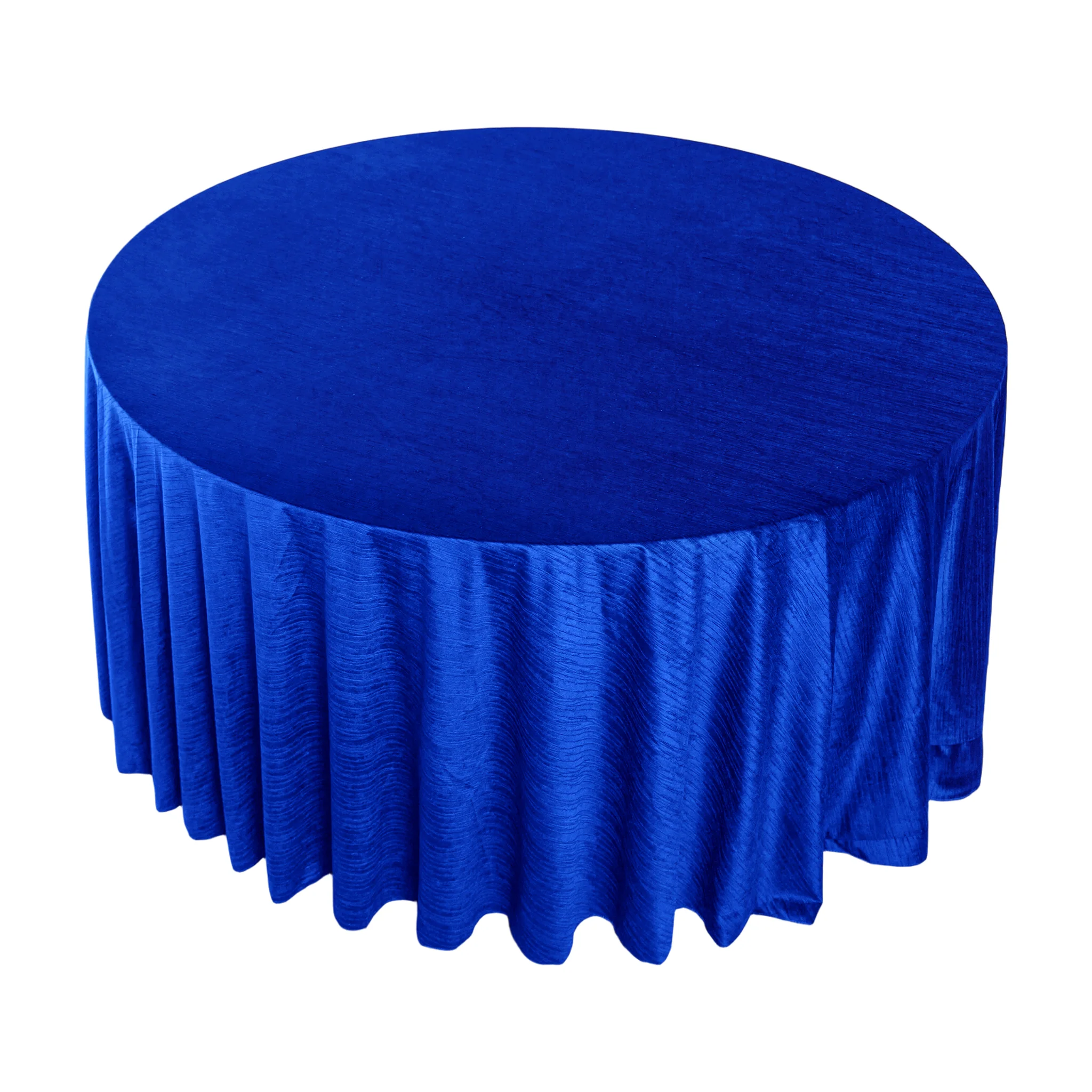 Crinkle Velvet 120" Round Tablecloth - Royal Blue - Image 7