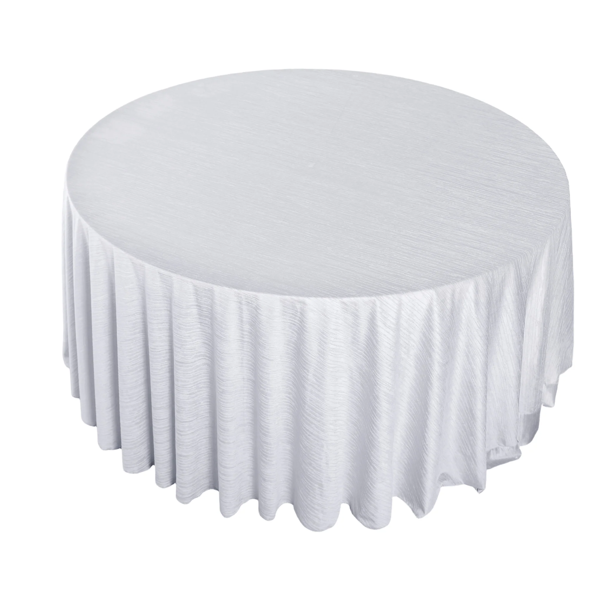 Crinkle Velvet 120" Round Tablecloth - White - Image 3