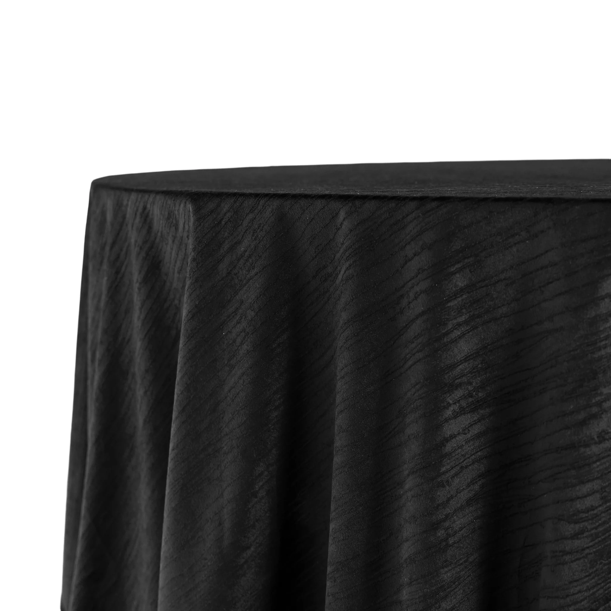 Crinkle Velvet 132" Round Tablecloth - Black - Image 2