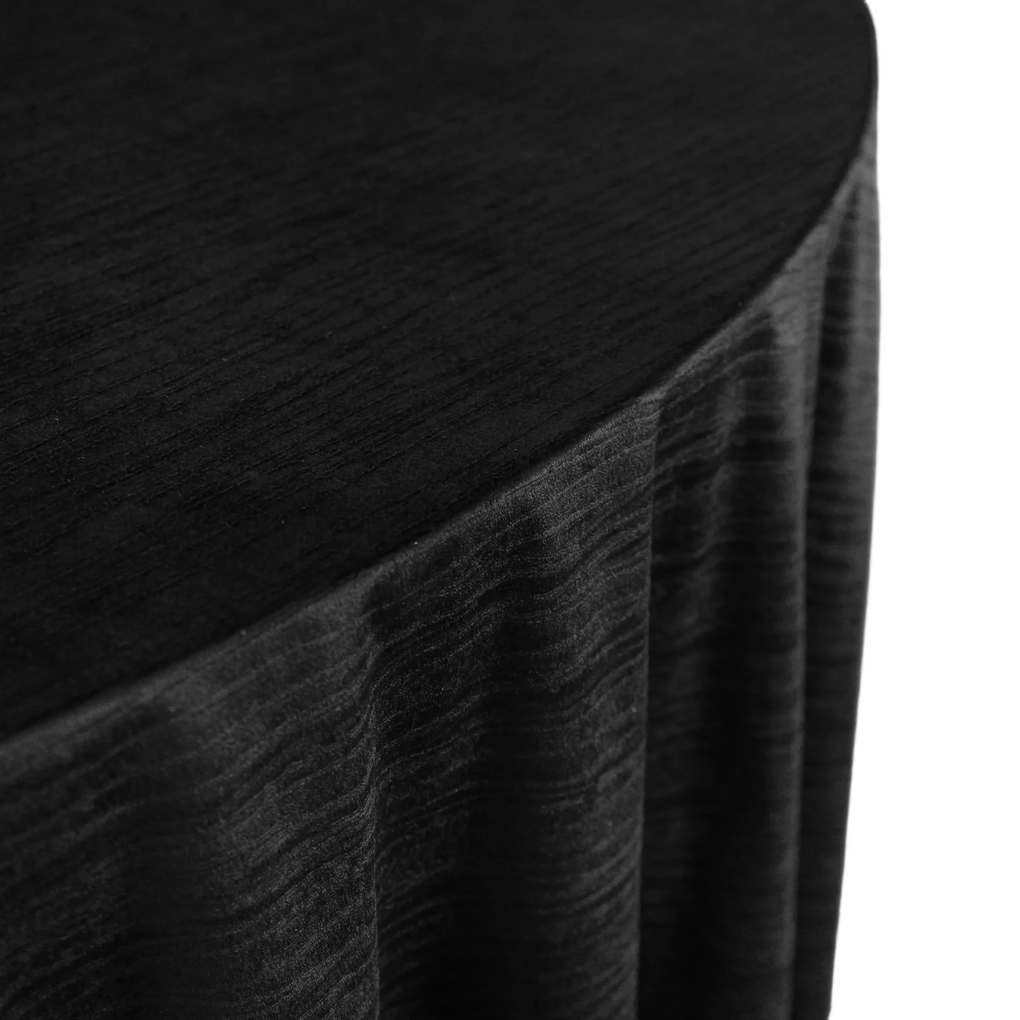 Crinkle Velvet 132" Round Tablecloth - Black - Image 6