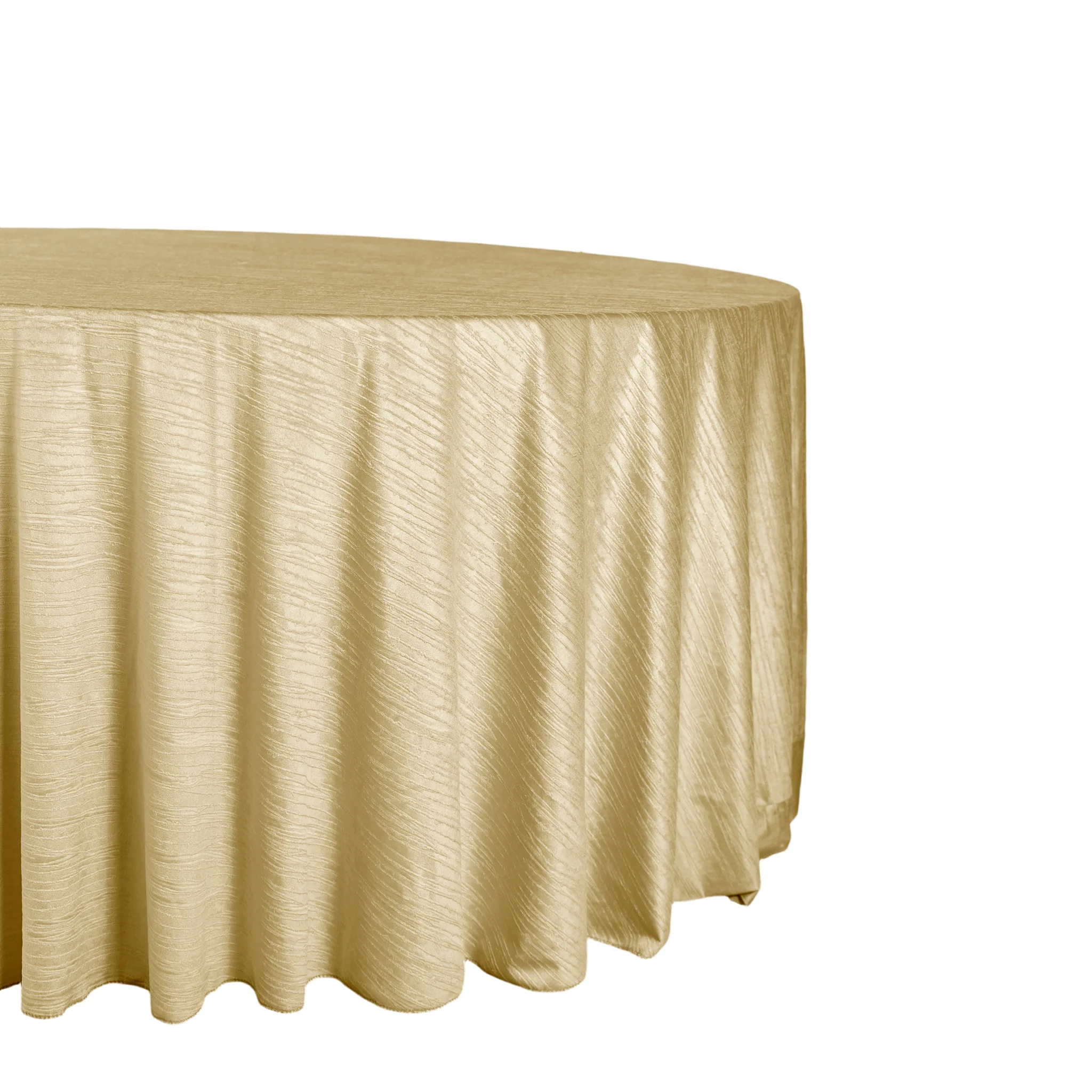 Crinkle Velvet 132" Round Tablecloth - Champagne - Image 7