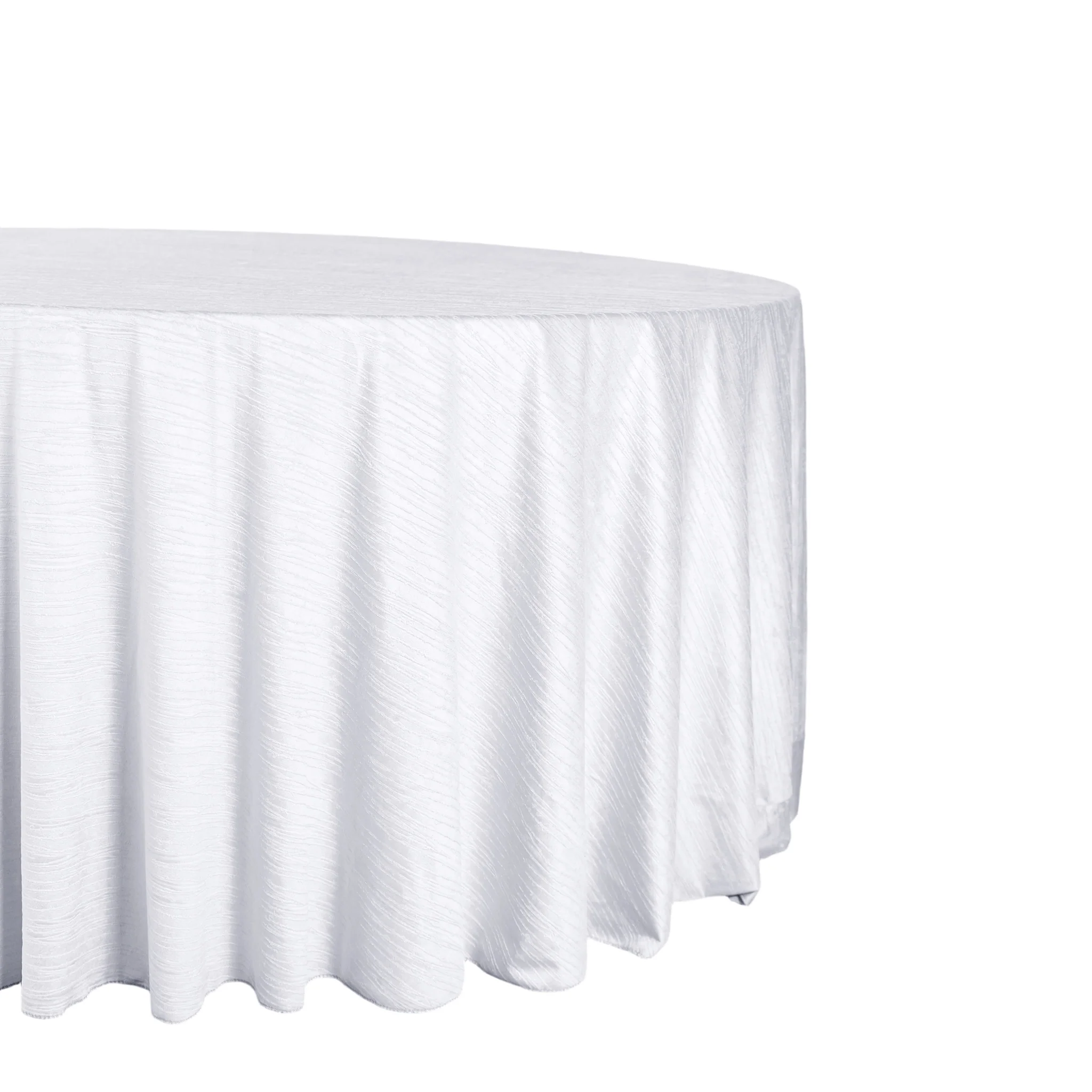Crinkle Velvet 132" Round Tablecloth - White - Image 2