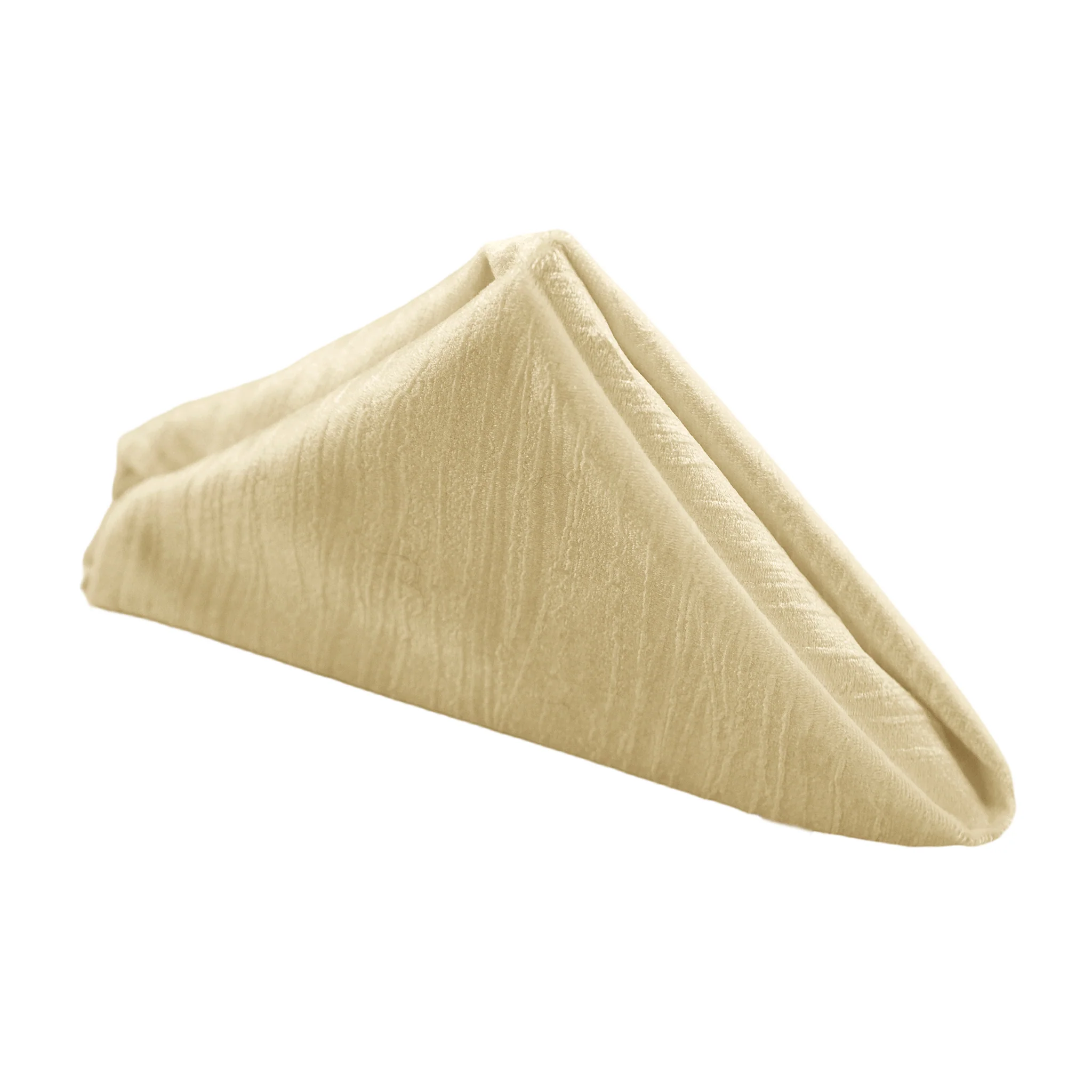 5 pcs/pk Crinkle Velvet 20"x20" Linen Napkin - Champagne