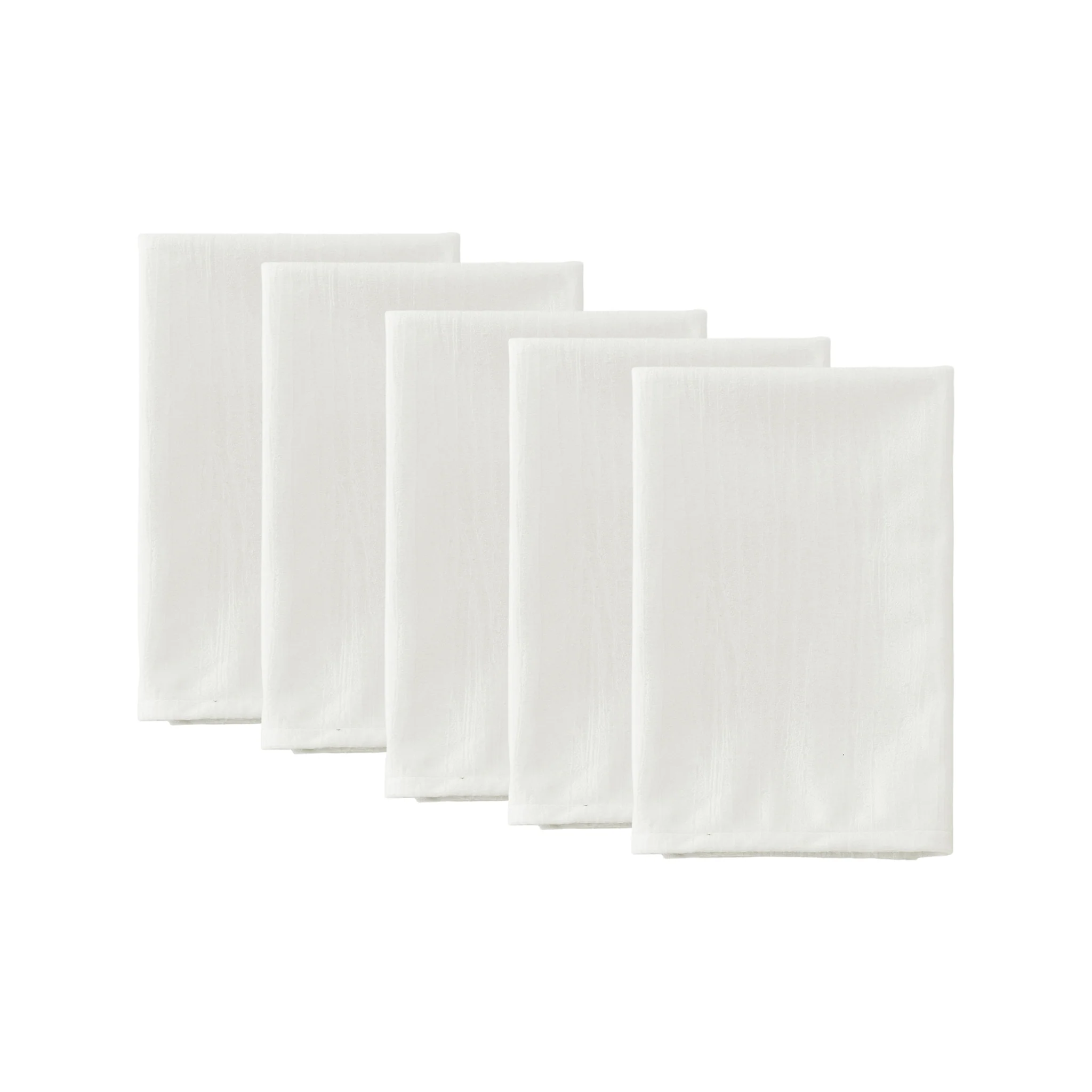 5 pcs/pk Crinkle Velvet 20"x20" Linen Napkin - Ivory - Image 2
