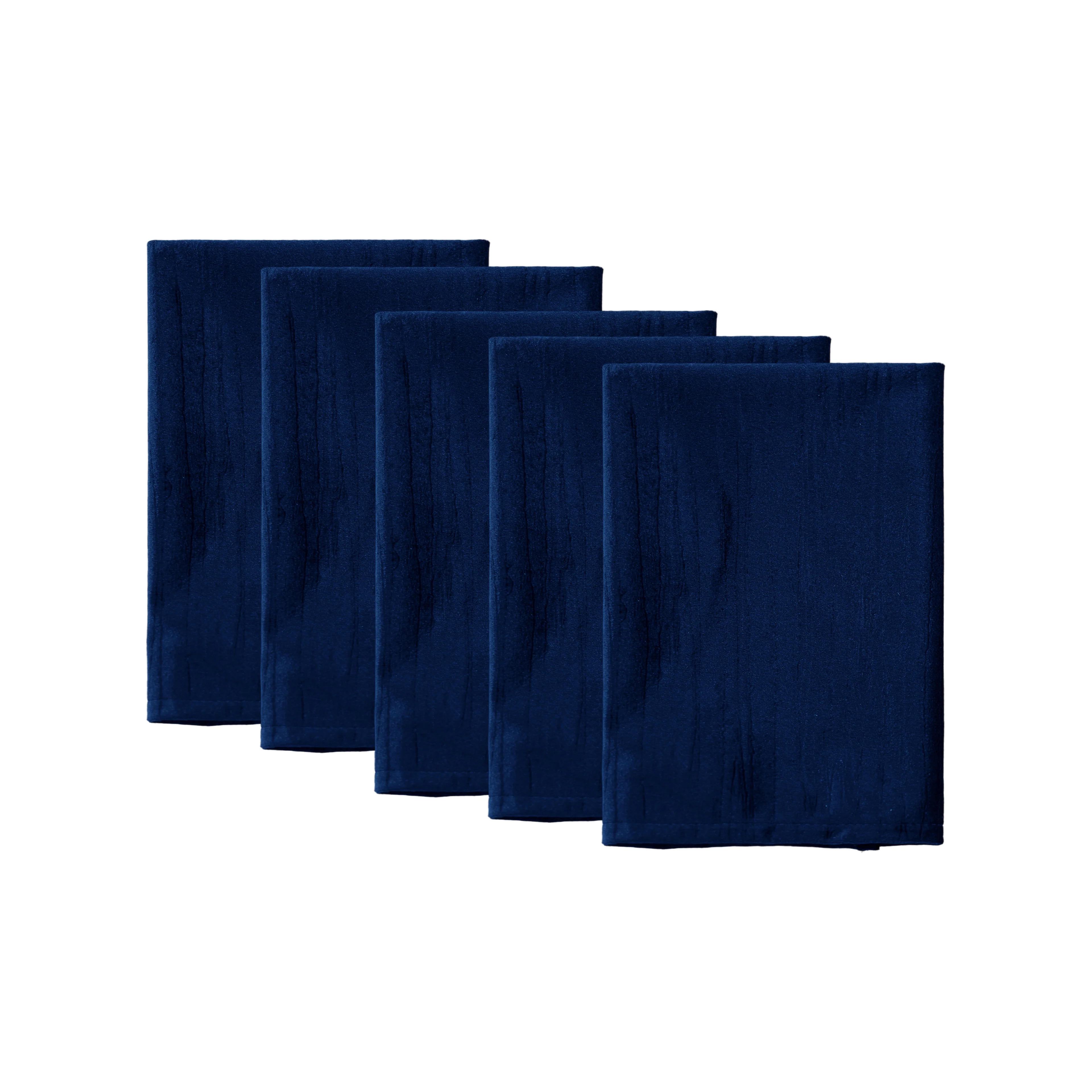 5 pcs/pk Crinkle Velvet 20"x20" Linen Napkin - Navy Blue - Image 2