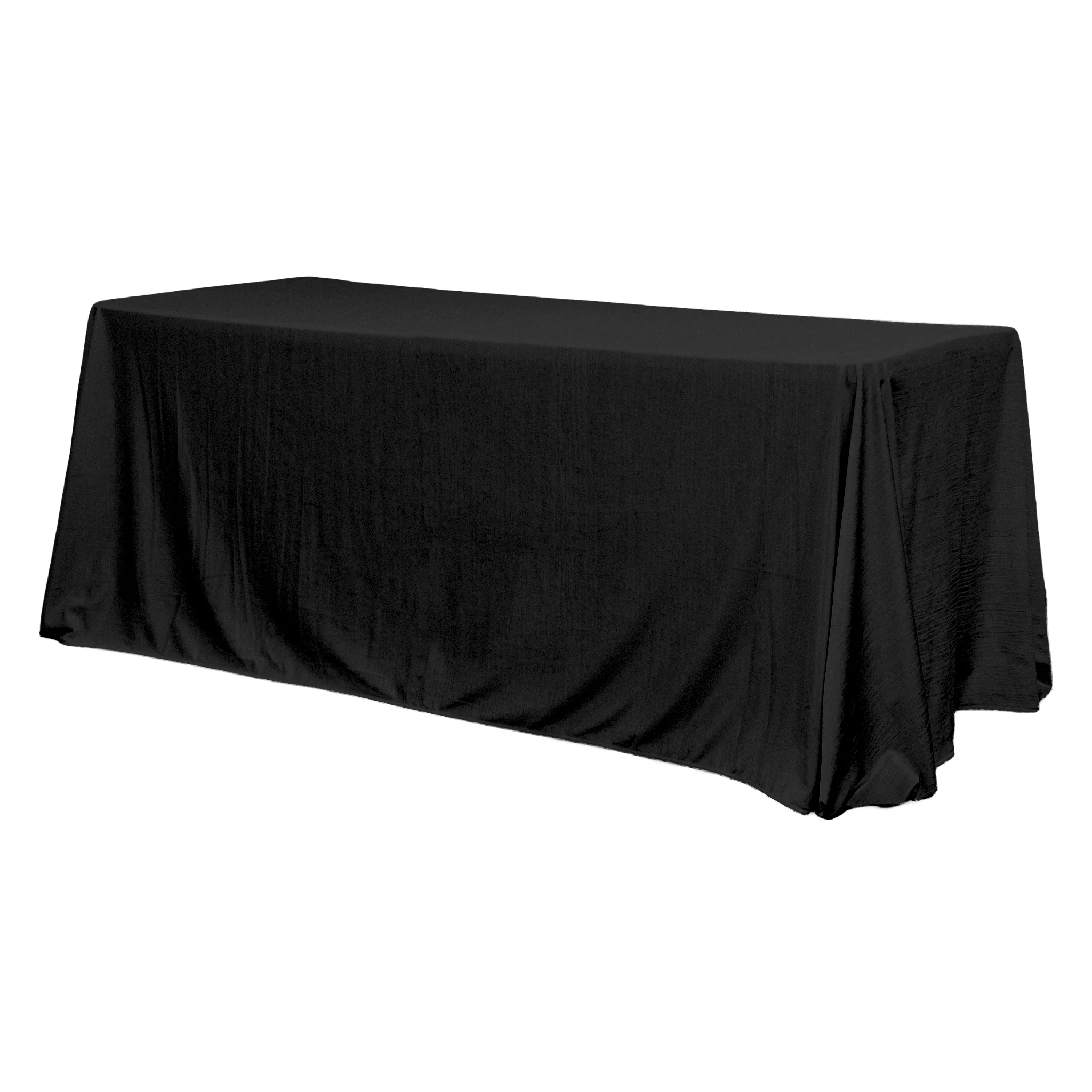 Crinkle Velvet 90"x132" Rectangular Tablecloth - Black