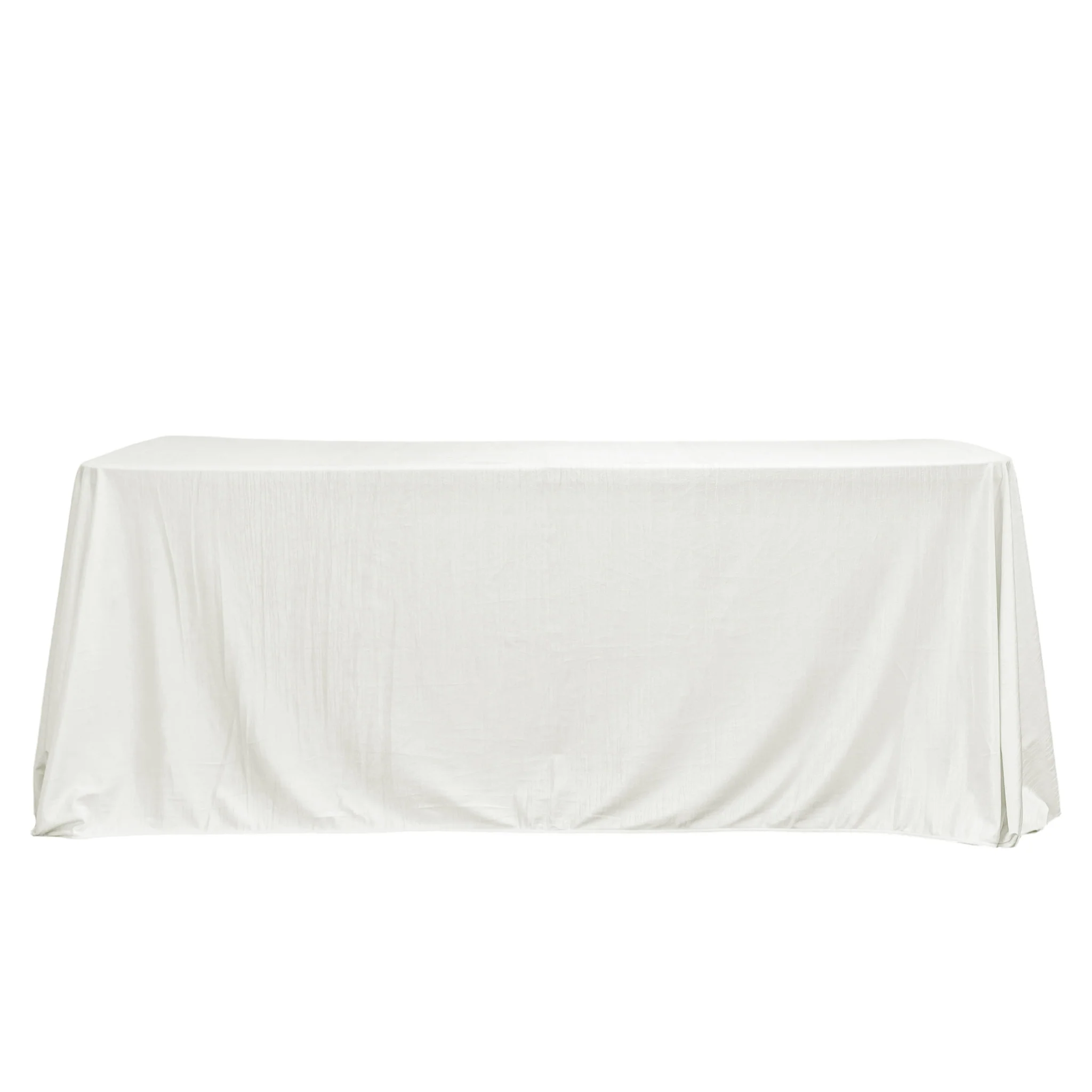 Crinkle Velvet 90"x132" Rectangular Tablecloth - Ivory - Image 2