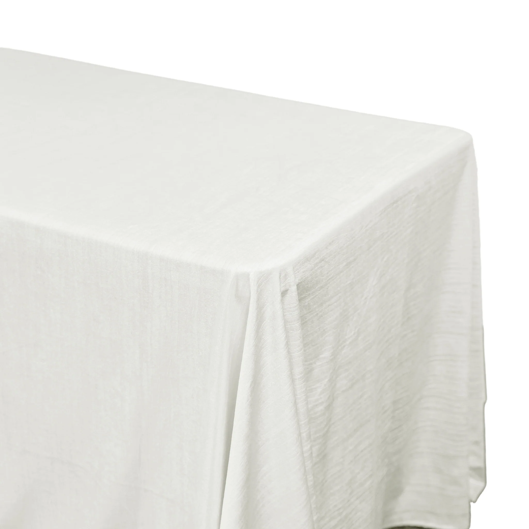 Crinkle Velvet 90"x132" Rectangular Tablecloth - Ivory - Image 5