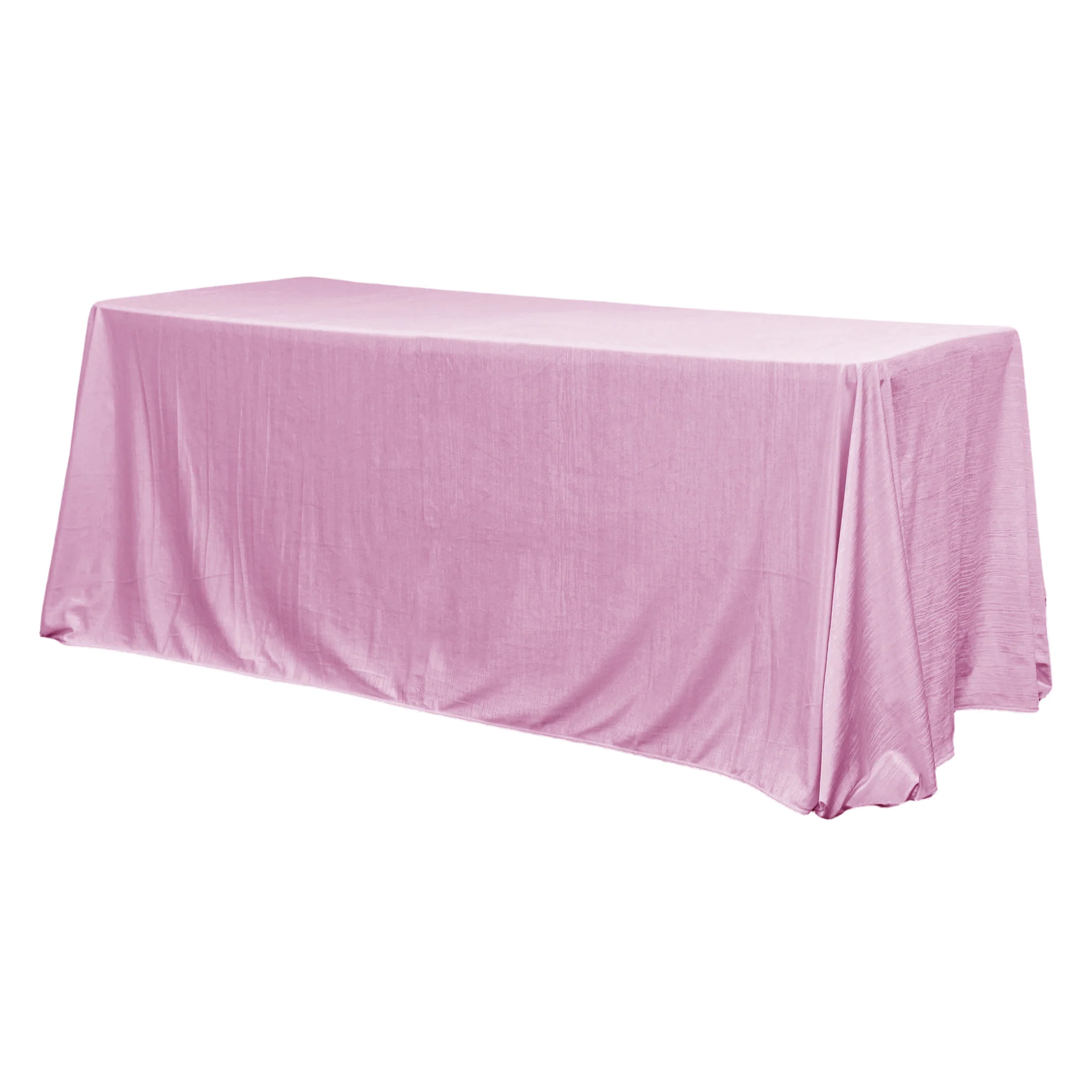 Crinkle Velvet 90"x132" Rectangular Tablecloth - Pink