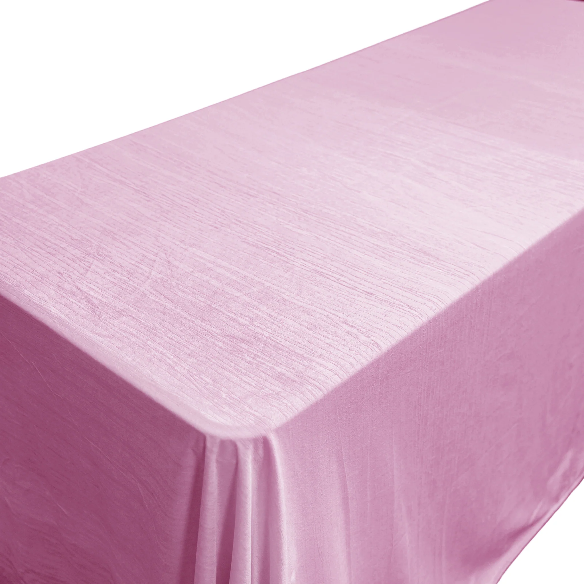 Crinkle Velvet 90"x132" Rectangular Tablecloth - Pink - Image 3