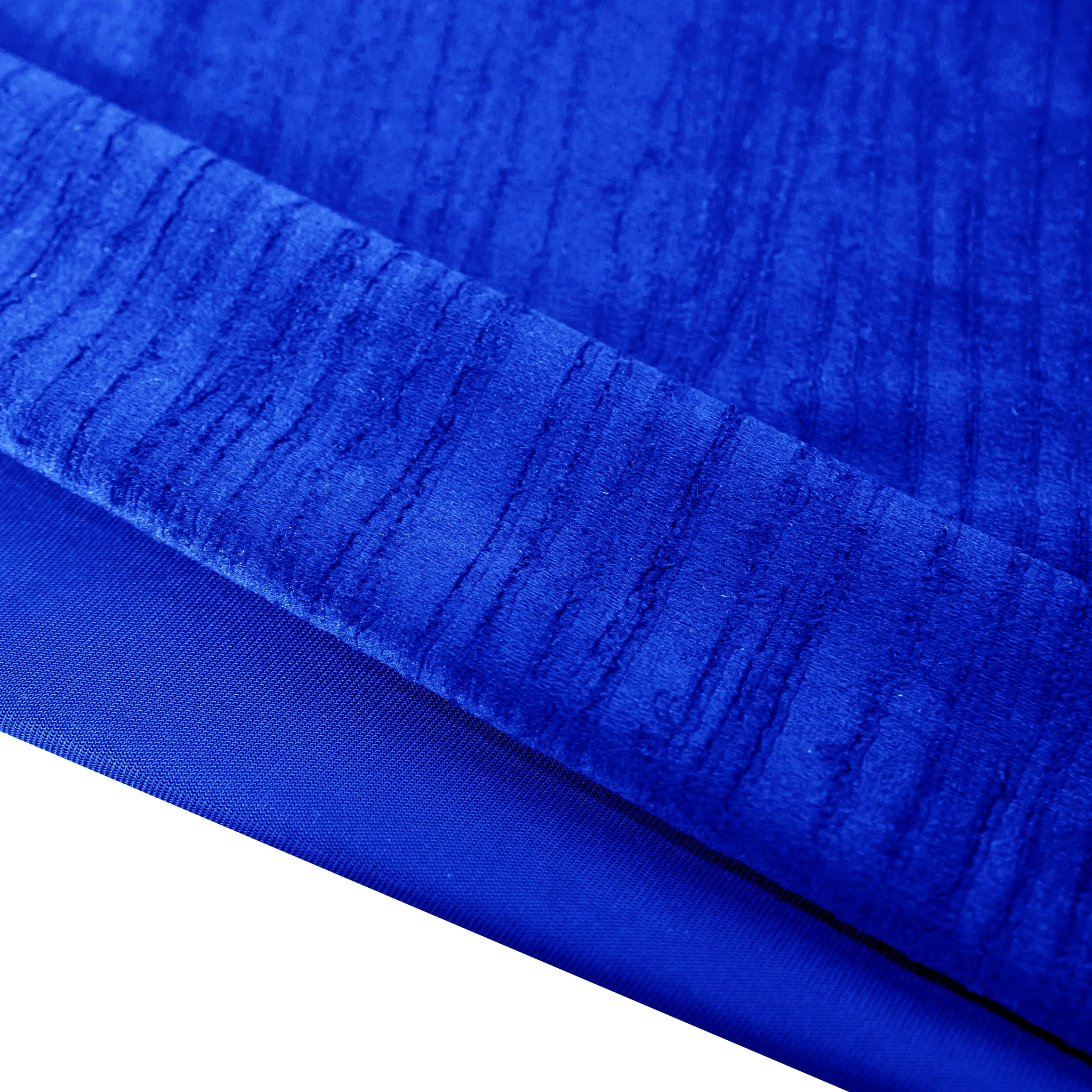 Crinkle Velvet 90"x132" Rectangular Tablecloth - Royal Blue - Image 4