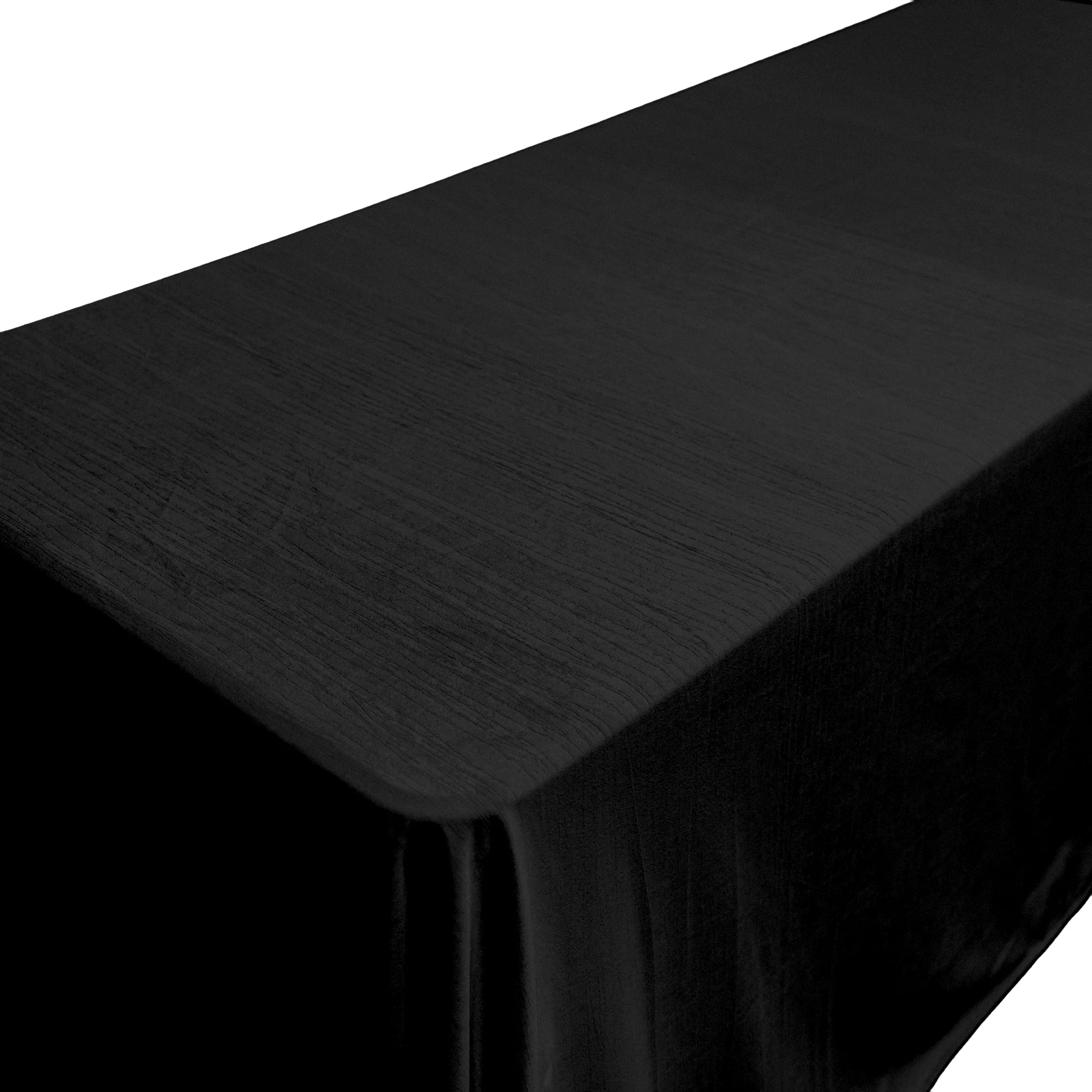 Crinkle Velvet 90"x156" Rectangular Tablecloth - Black - Image 4