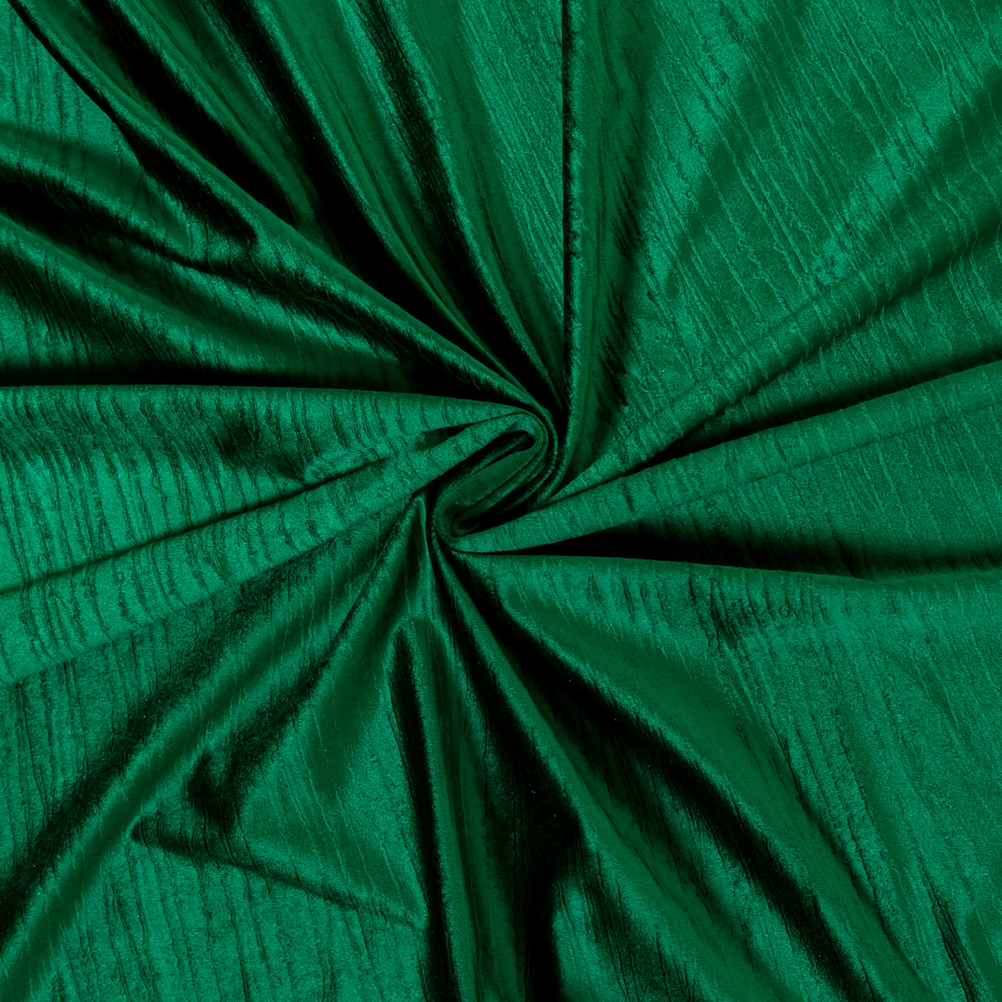 Crinkle Velvet 90"x156" Rectangular Tablecloth - Emerald Green - Image 3