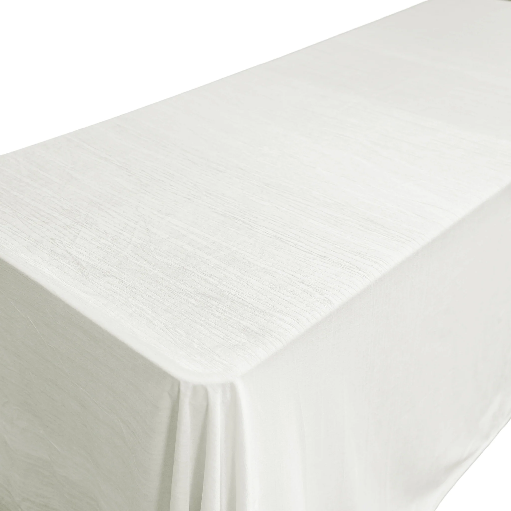Crinkle Velvet 90"x156" Rectangular Tablecloth - Ivory - Image 6