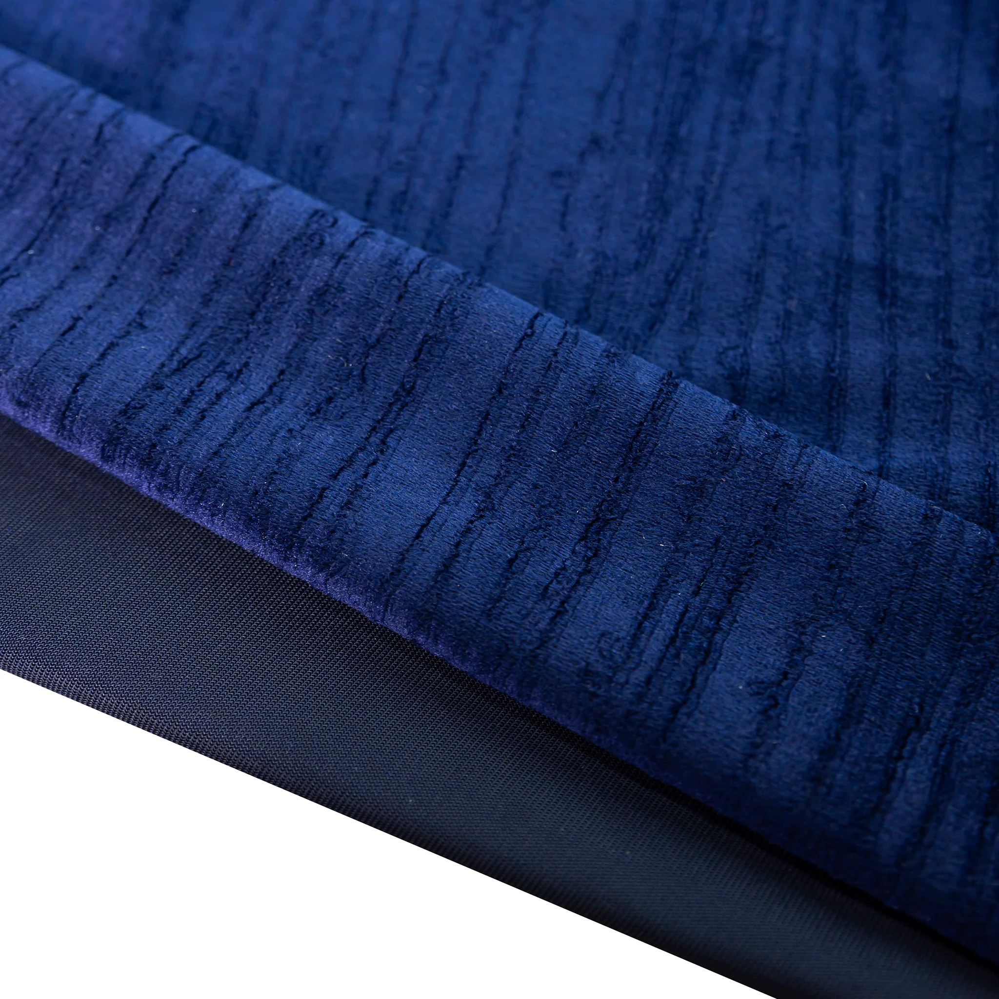 Crinkle Velvet 90"x156" Rectangular Tablecloth - Navy Blue - Image 4