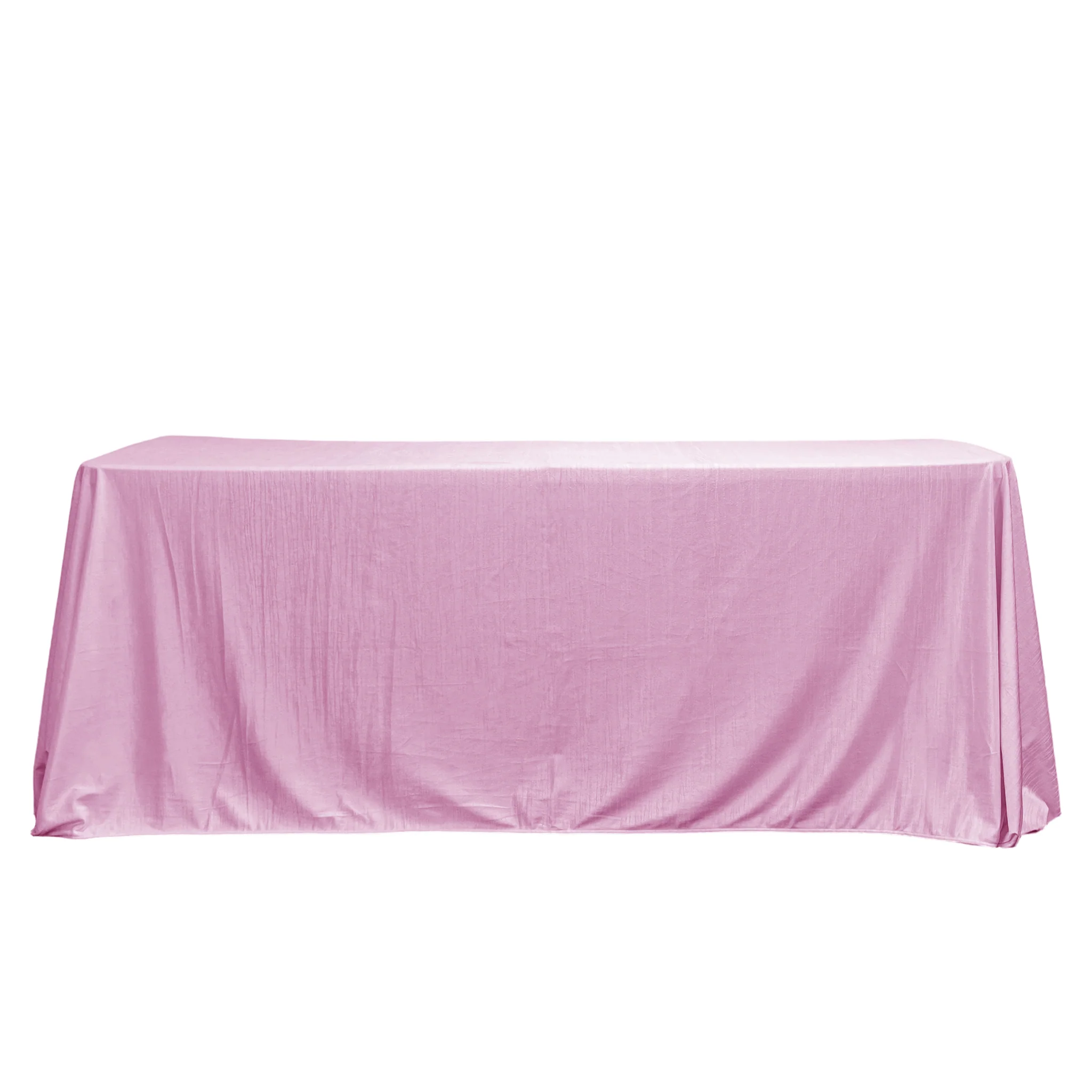 Crinkle Velvet 90"x156" Rectangular Tablecloth - Pink - Image 2