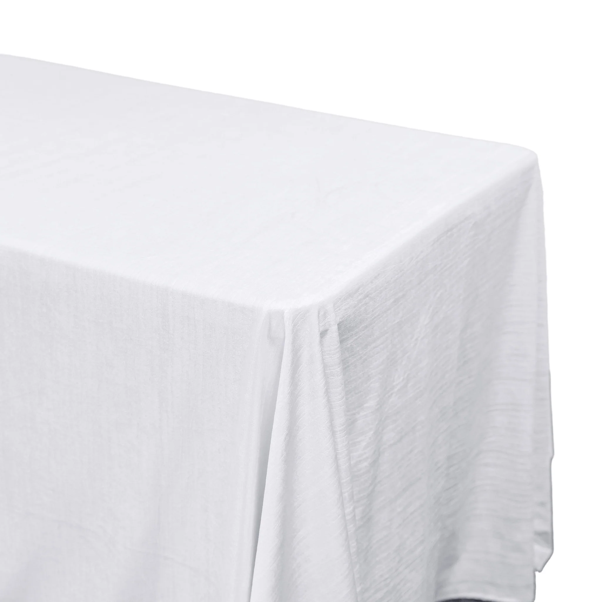 Crinkle Velvet 90"x156" Rectangular Tablecloth - White - Image 3