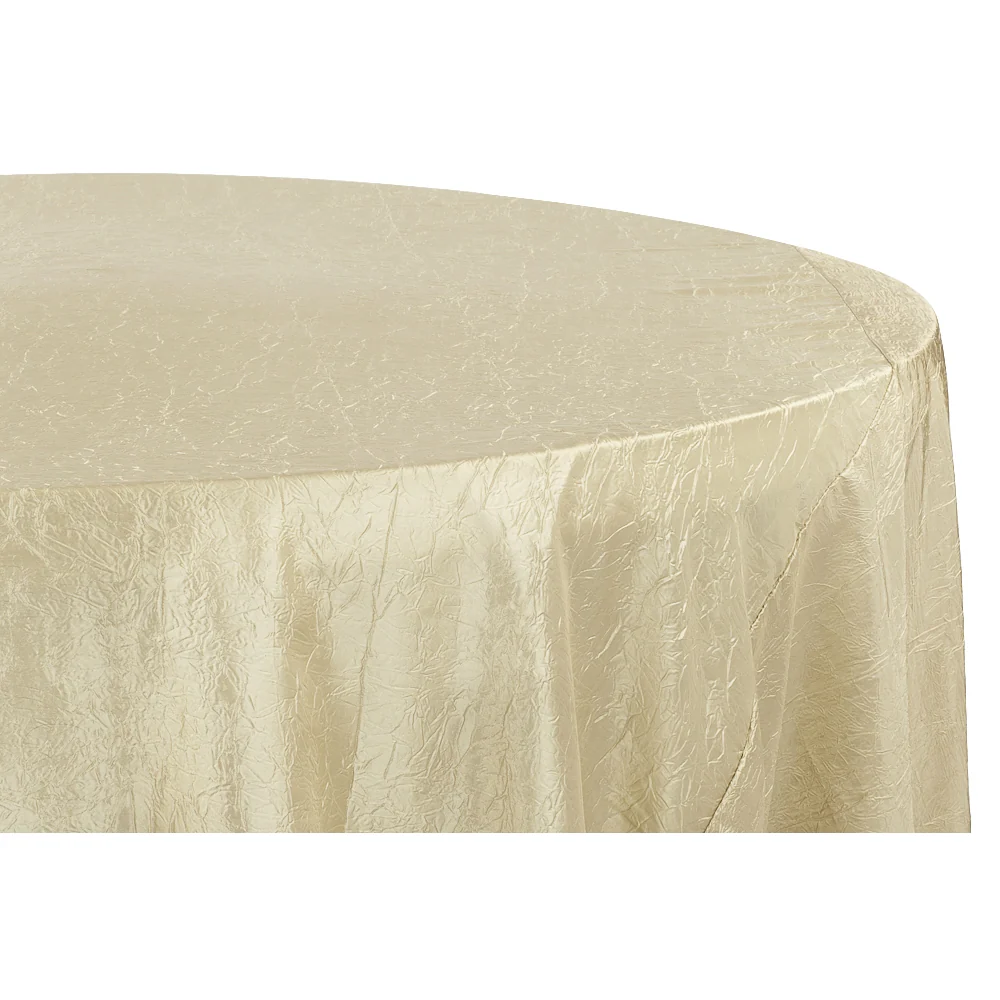 Crushed Taffeta 120" Round Tablecloth - Champagne - Image 2