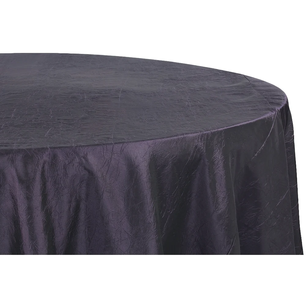 Crushed Taffeta 120" Round Tablecloth - Eggplant/Plum - Image 2