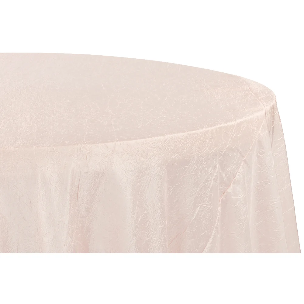 Crushed Taffeta 132" Round Tablecloth - Blush/Rose Gold - Image 2