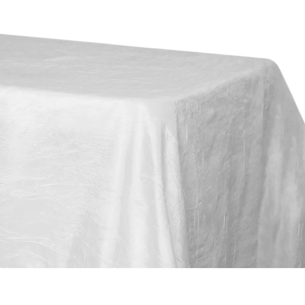 Crushed Taffeta 90"x156" Rectangular Tablecloth - White