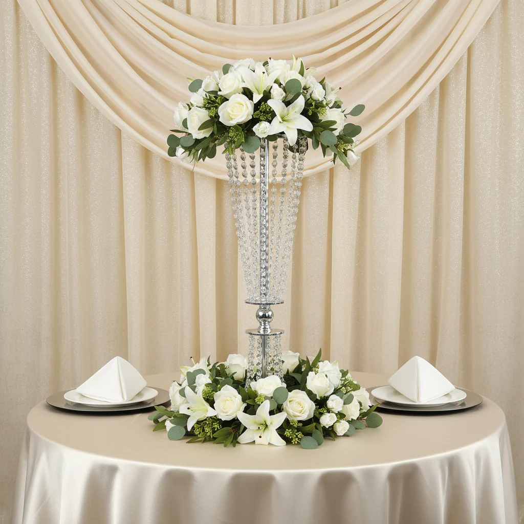 Crystal Column Tabletop Centerpiece - Silver - Image 7