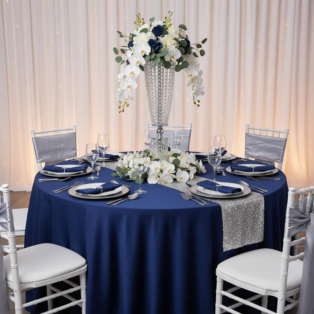 Crystal Column Tabletop Centerpiece - Silver - Image 8
