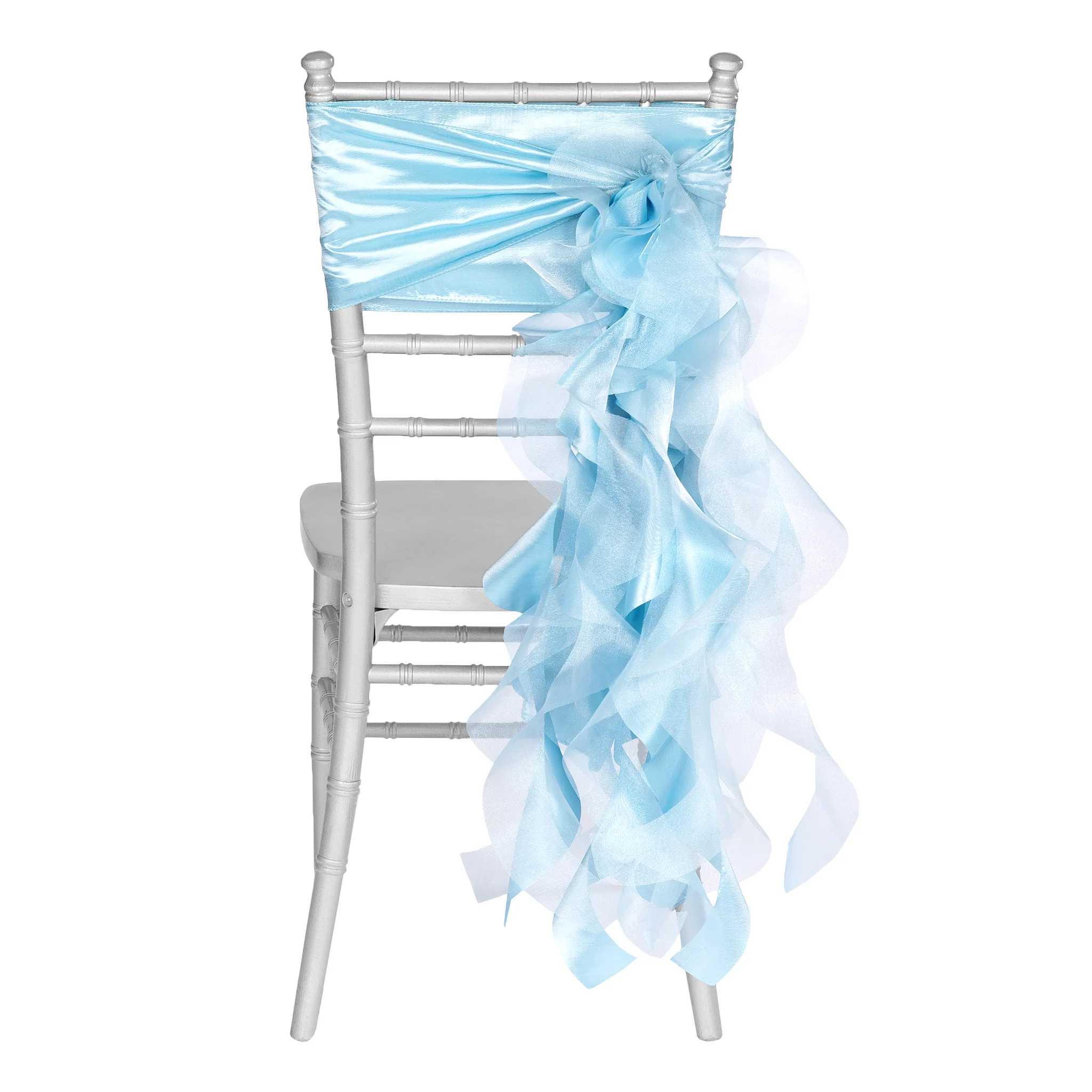 Curly Willow Chair Sash - Baby Blue - Image 5