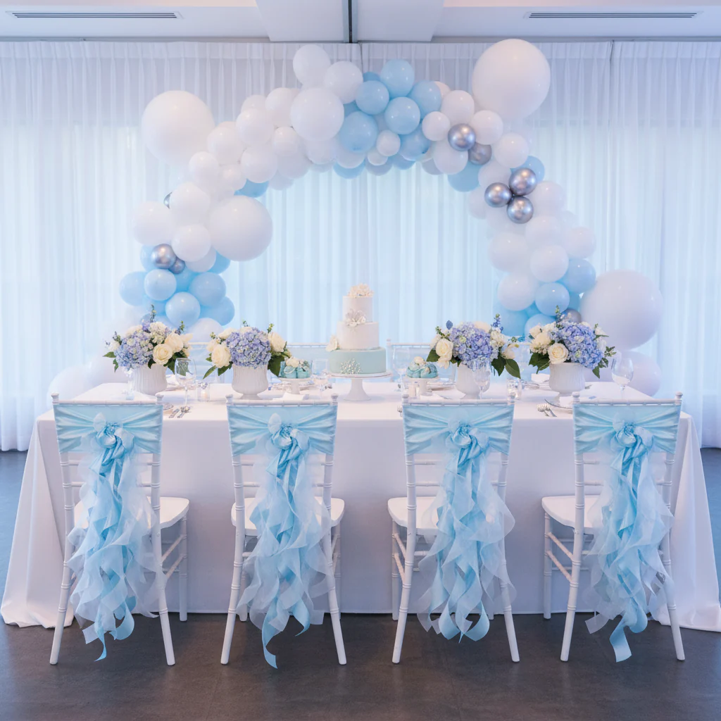 Curly Willow Chair Sash - Baby Blue - Image 7