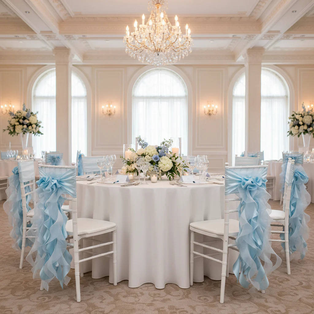 Curly Willow Chair Sash - Baby Blue - Image 8