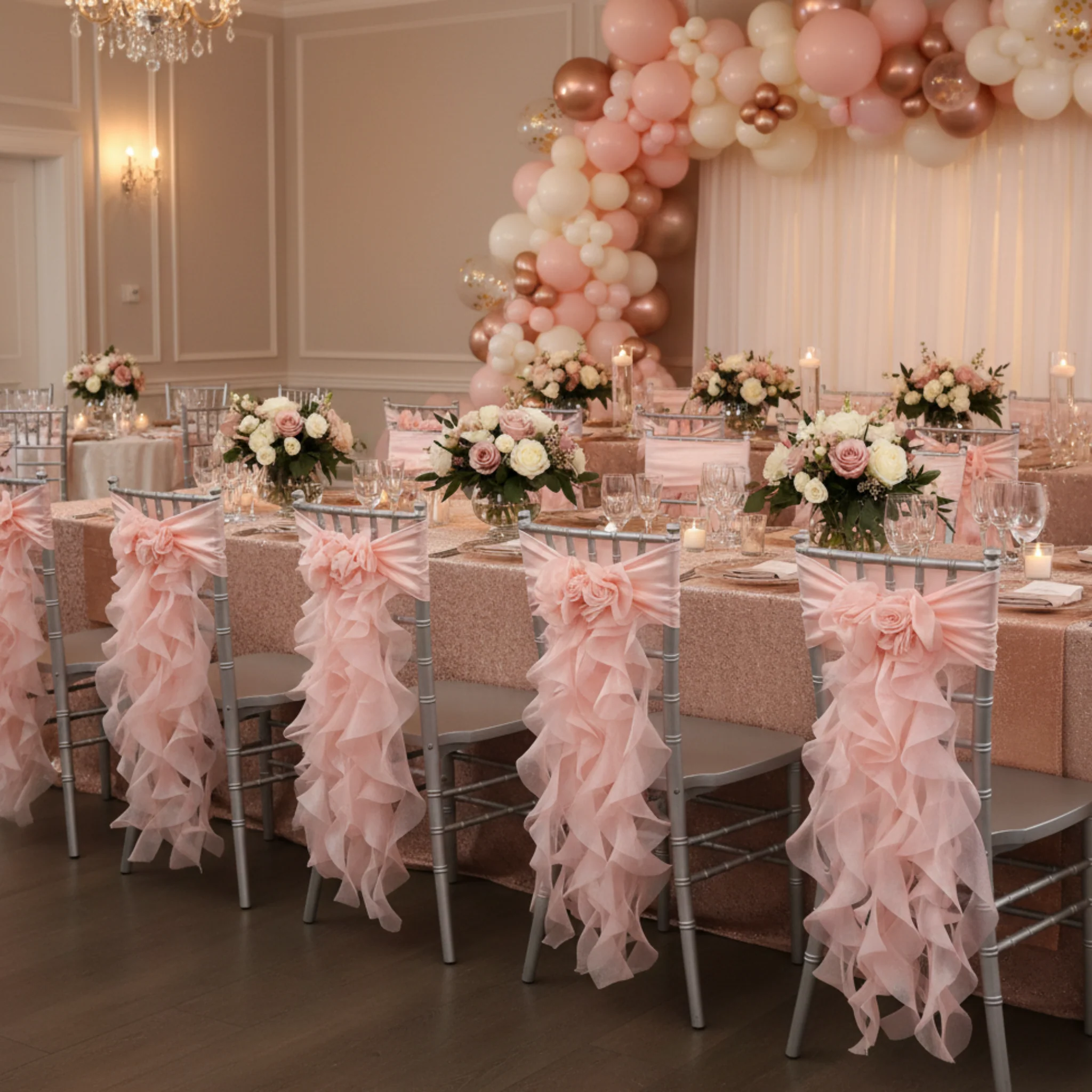 Curly Willow Chair Sash - Blush/Rose Gold - Image 8