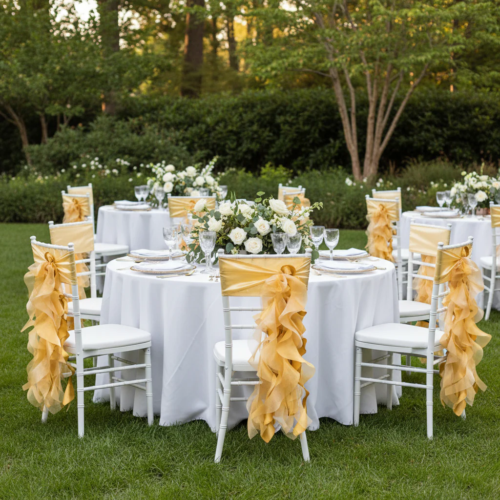 Curly Willow Chair Sash - Bright Gold - Image 4