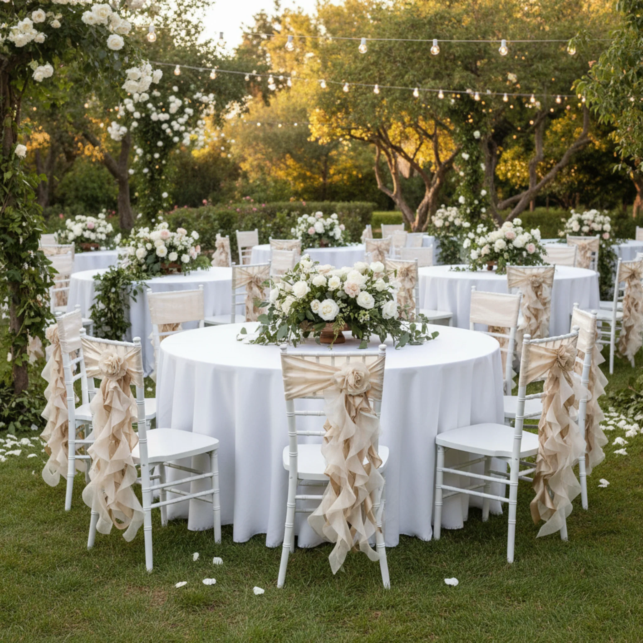 Curly Willow Chair Sash - Champagne - Image 6