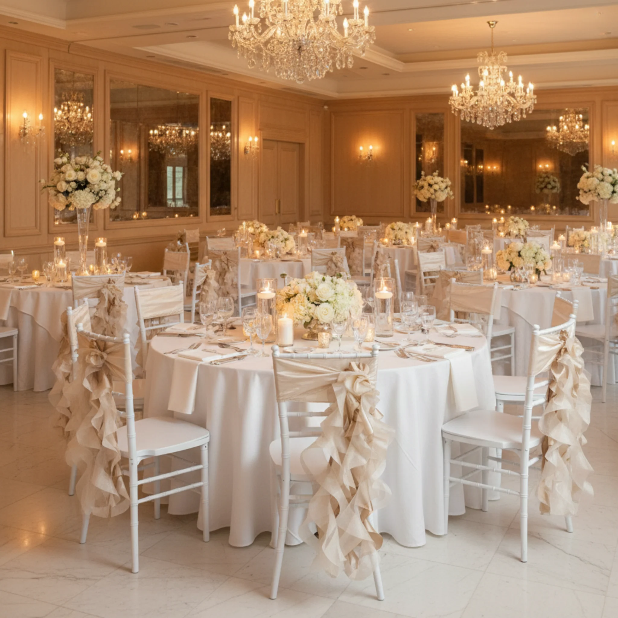 Curly Willow Chair Sash - Champagne - Image 7