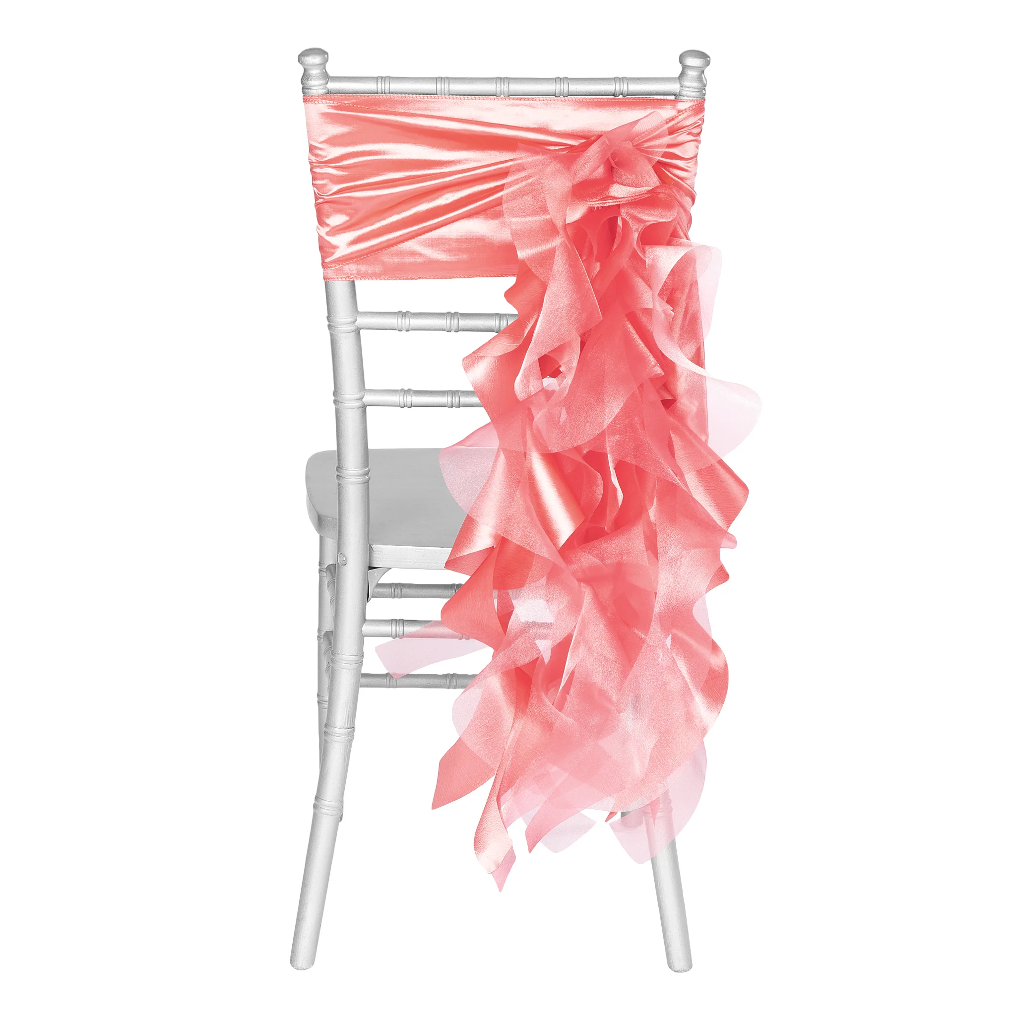 Curly Willow Chair Sash - Coral - Image 4