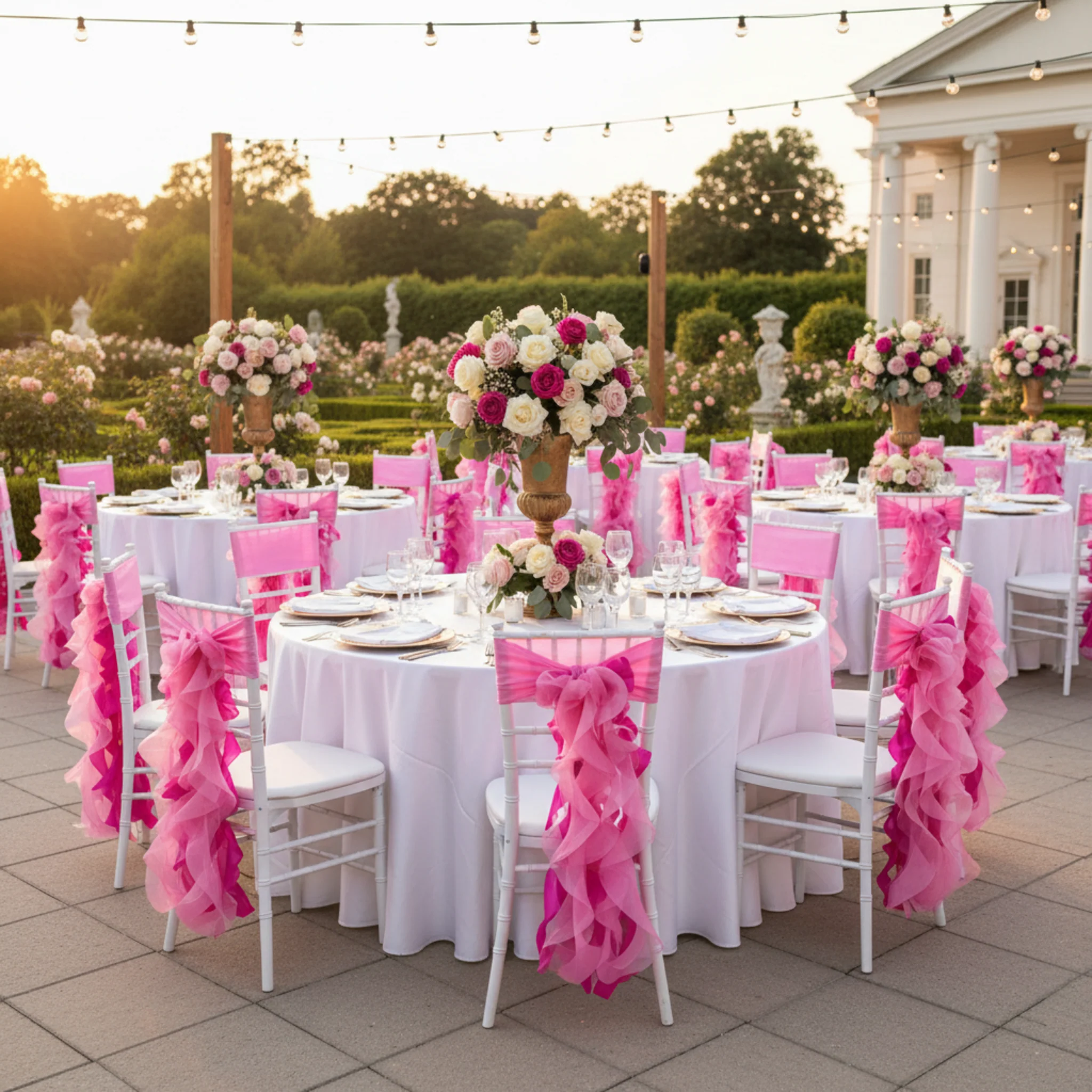 Curly Willow Chair Sash - Fuchsia - Image 5