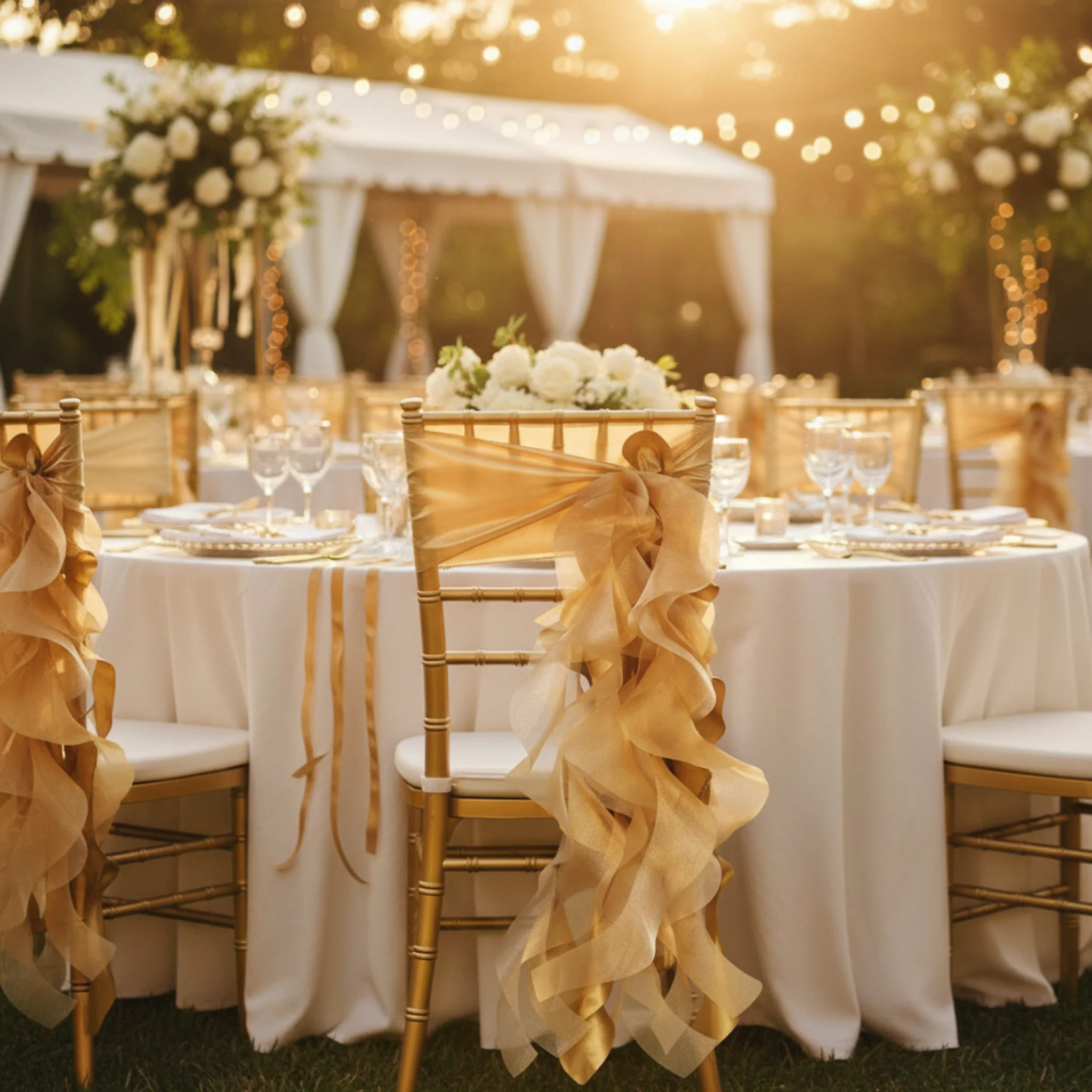 Curly Willow Chair Sash - Gold - Image 7