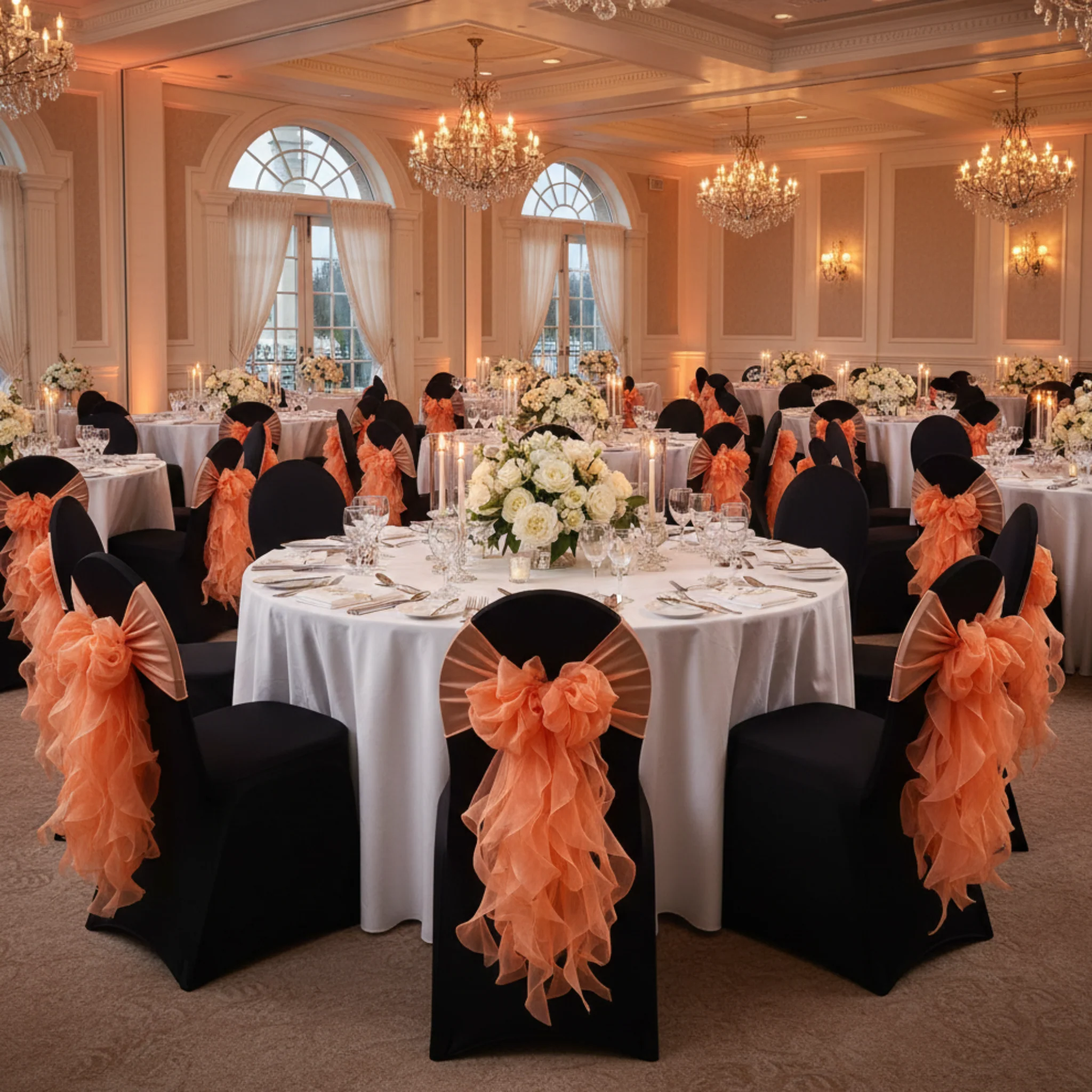 Curly Willow Chair Sash - Orange - Image 7