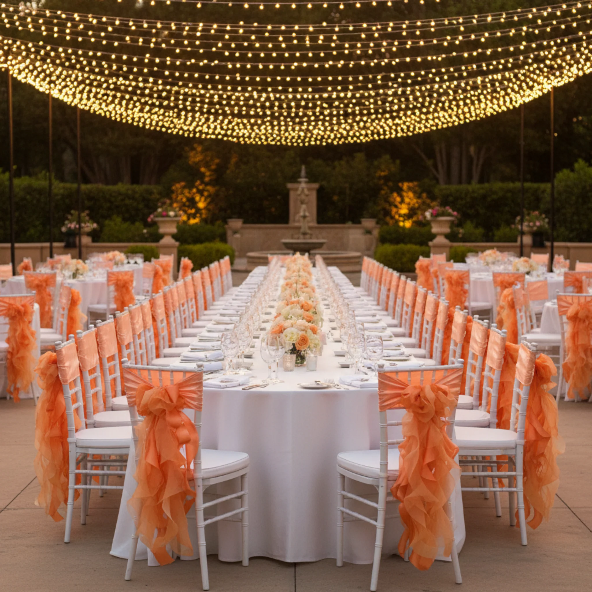Curly Willow Chair Sash - Orange - Image 8