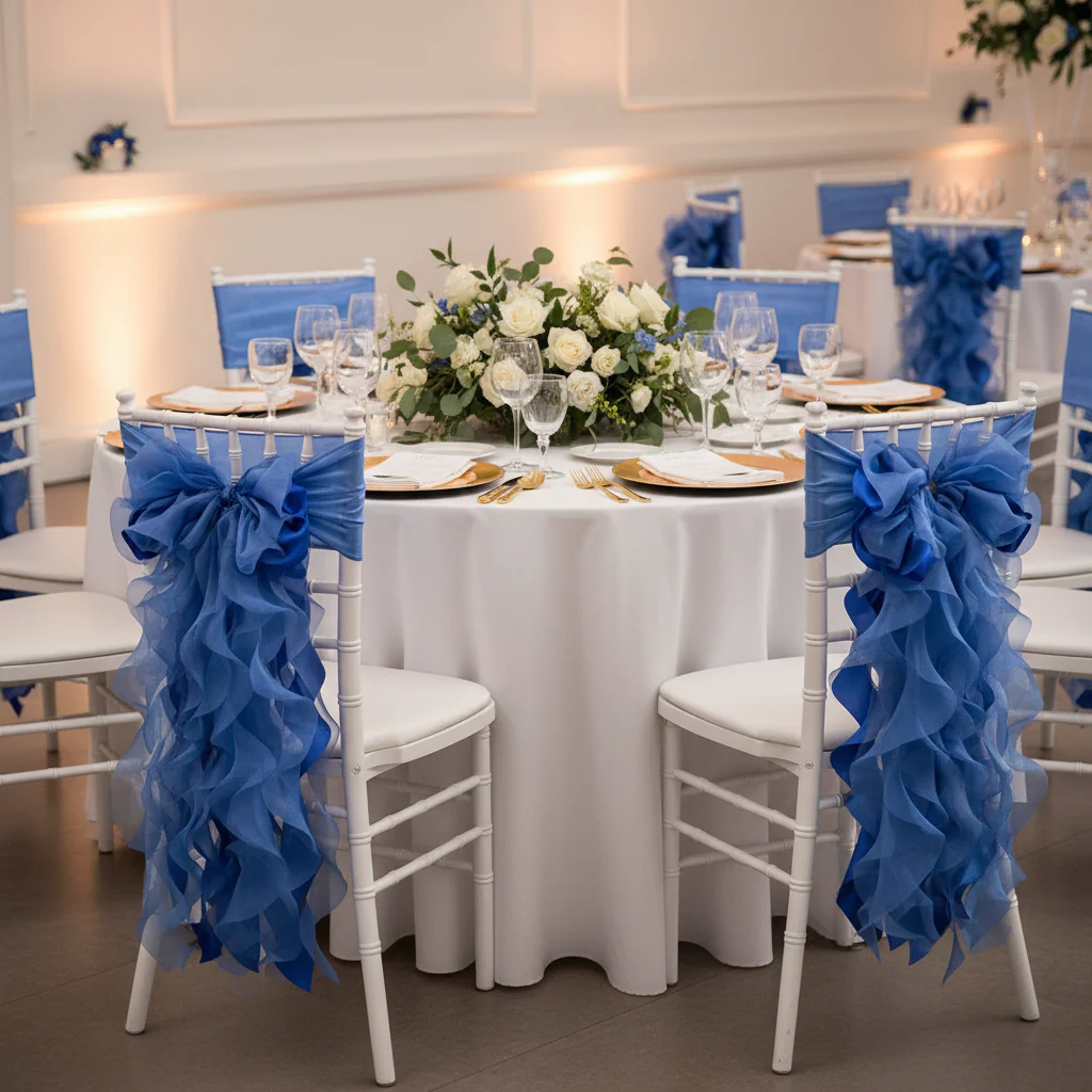 Curly Willow Chair Sash - Royal Blue - Image 8