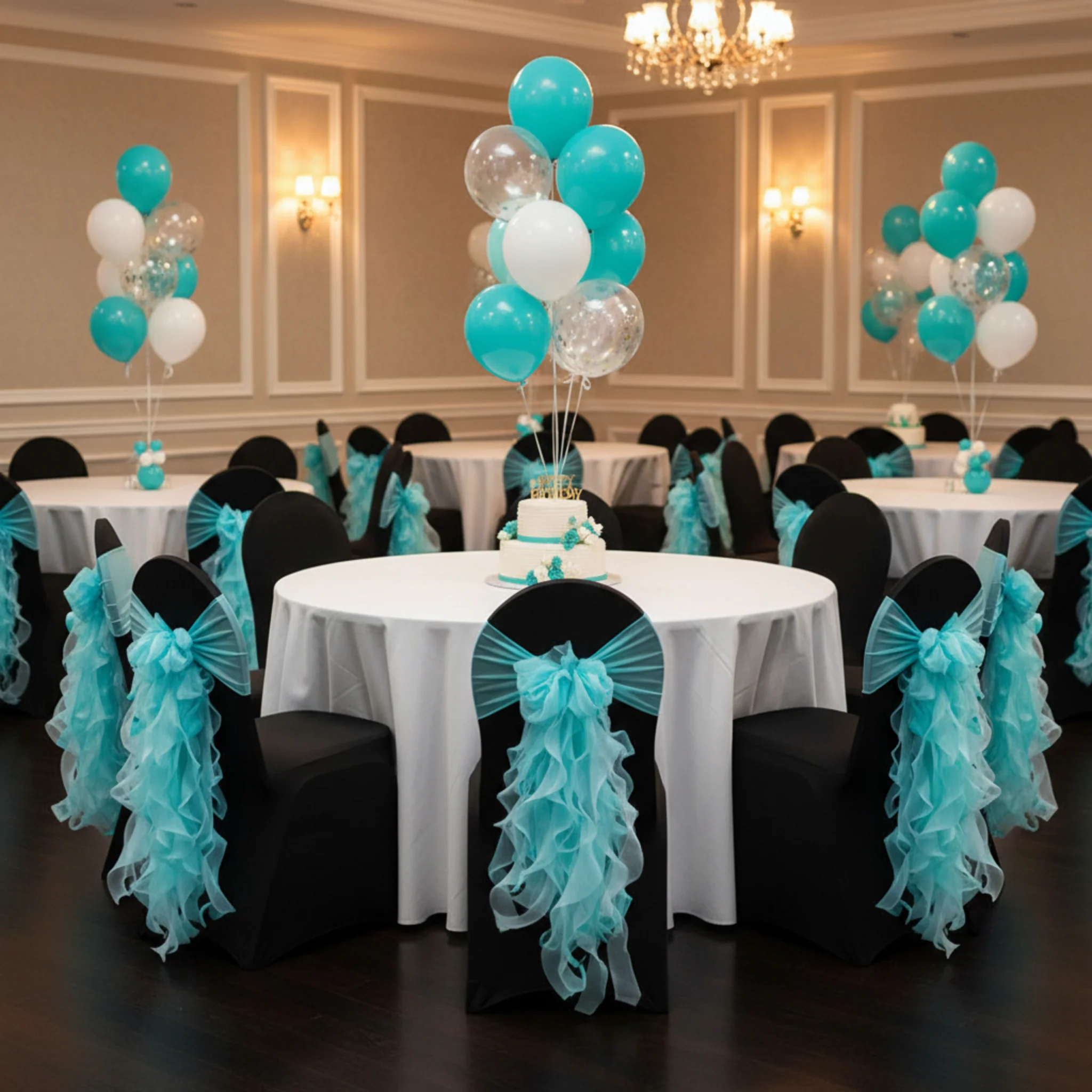 Curly Willow Chair Sash - Turquoise - Image 8